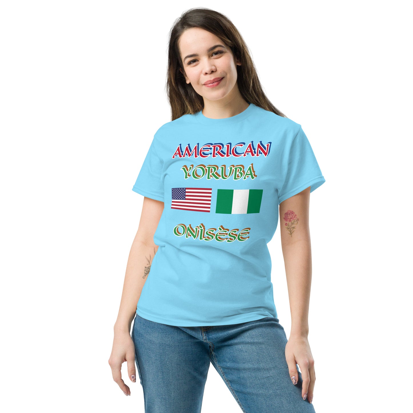 American Yoruba Onisese Dual Flag Unisex classic tee