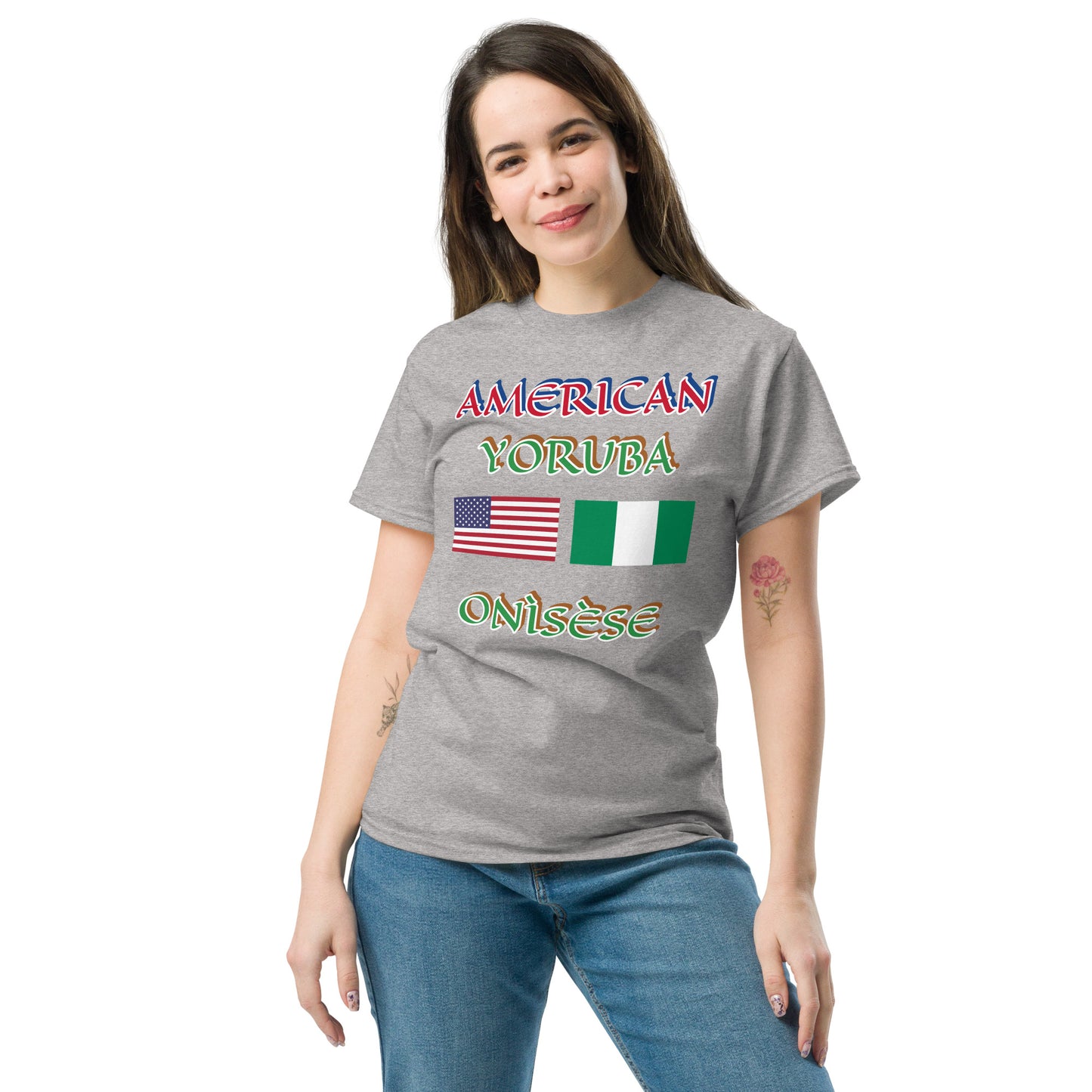 American Yoruba Onisese Dual Flag Unisex classic tee