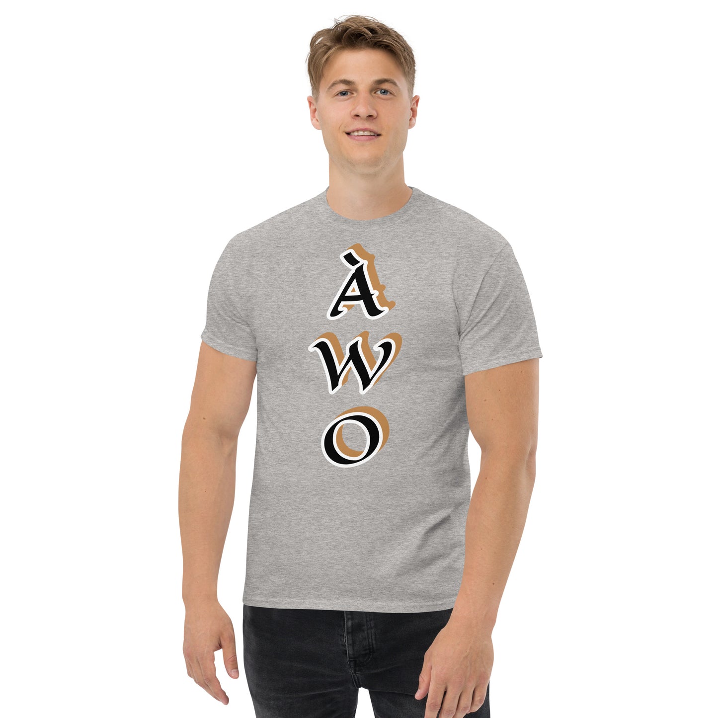 ÀWO Vertical Black/Gold Unisex classic tee