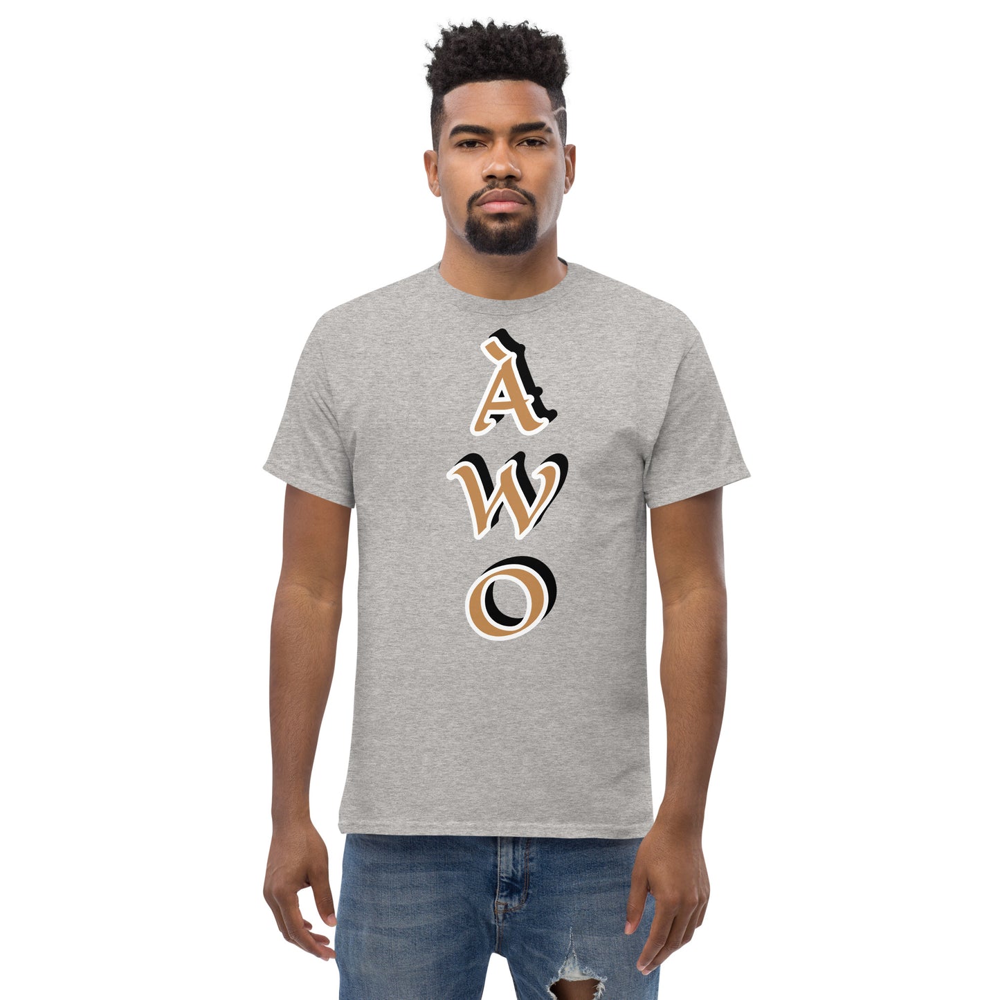 ÀWO Vertical Gold/Black Unisex classic tee