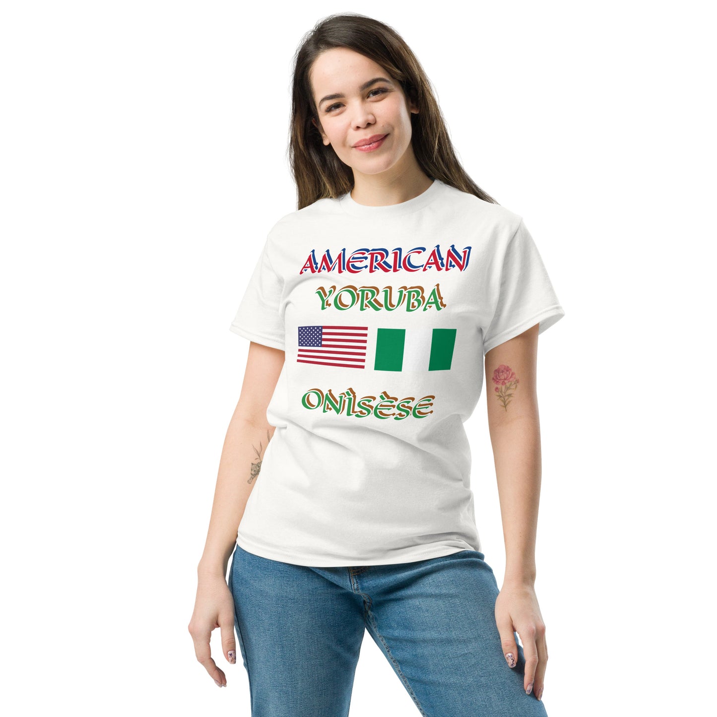 American Yoruba Onisese Dual Flag Unisex classic tee