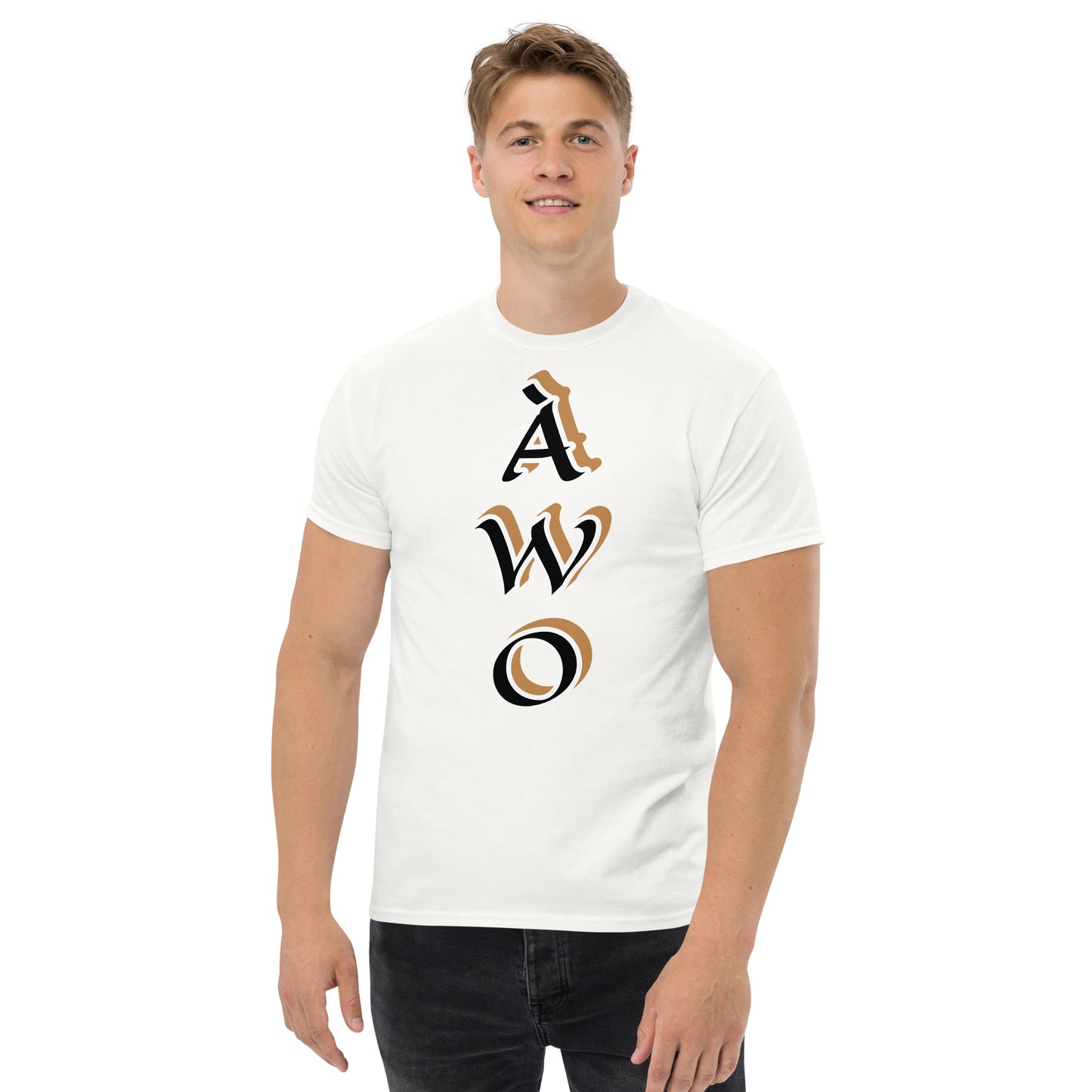 ÀWO Vertical Black/Gold Unisex classic tee