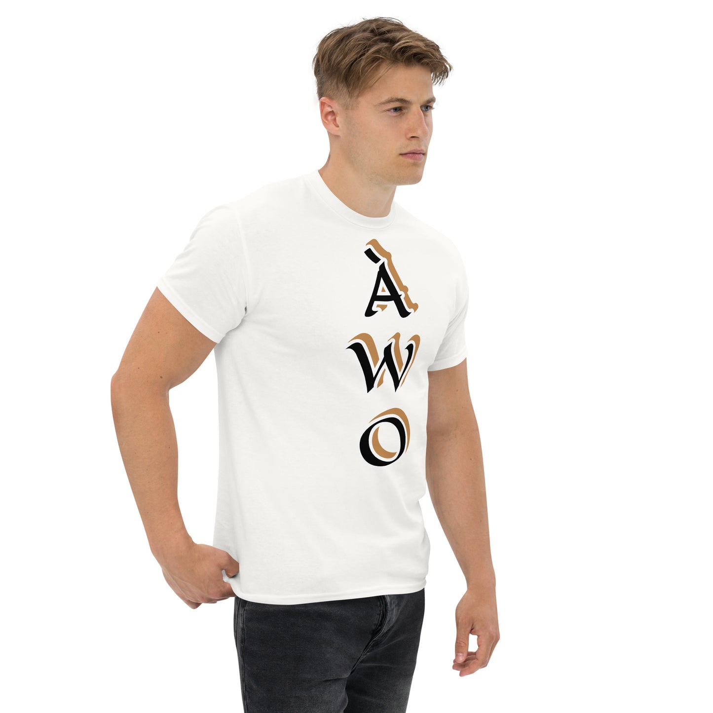 ÀWO Vertical Black/Gold Unisex classic tee