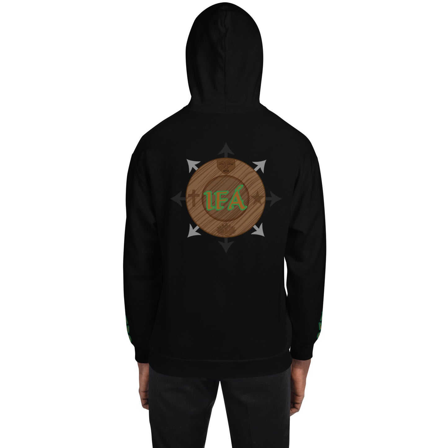 Egbe Iré ÀWO Logo Orunmila embroidered IFA Isese Reverse Unisex Hoodie