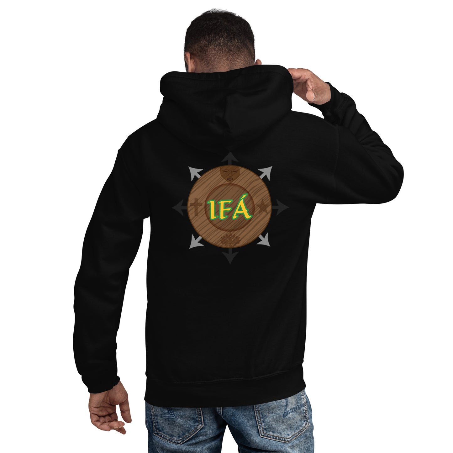 Egbe Iré ÀWO Logo Iyaami Ájé embroidered IFA Awo Lucumi Reverse Unisex Hoodie