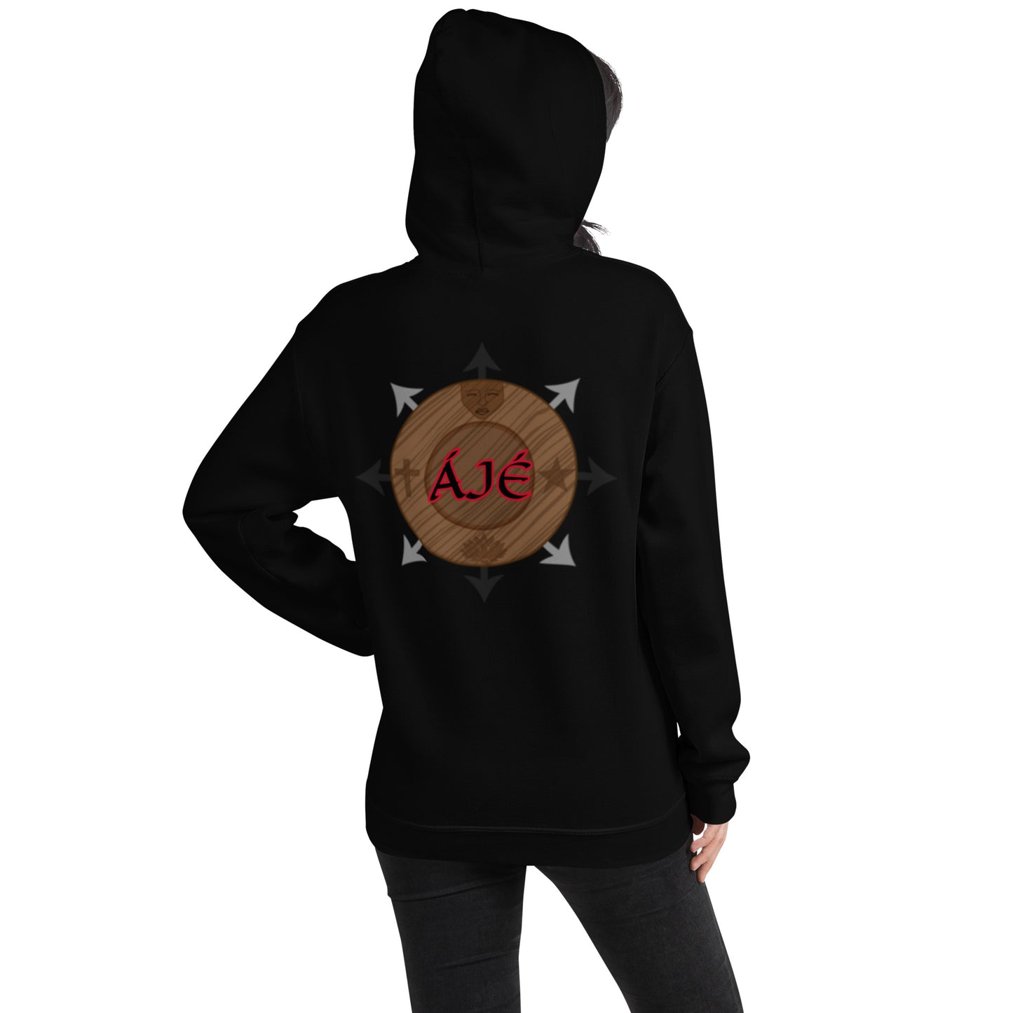 Egbe Iré ÀWO Logo Iyaami embroidered Aje 5 Unisex Hoodie