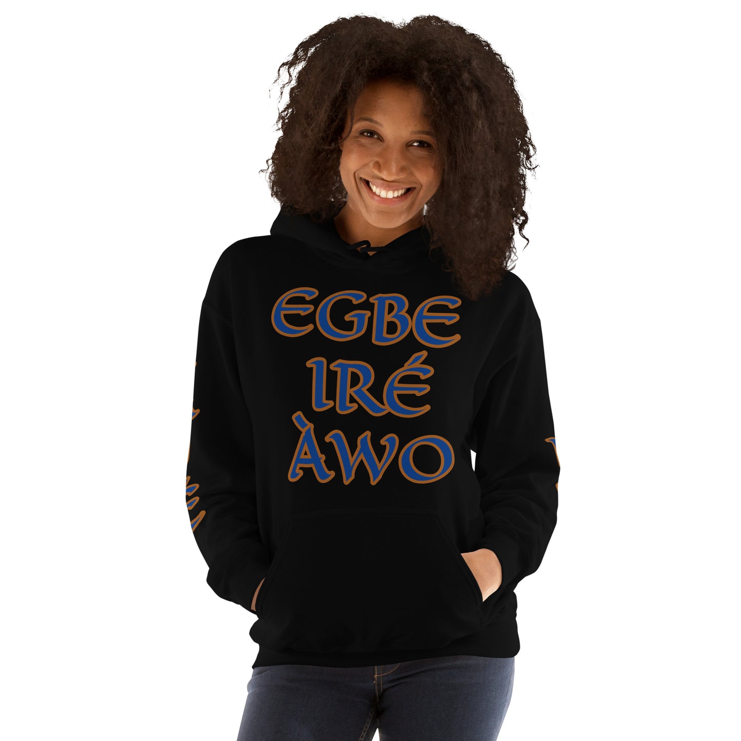 Egbe Ire Awo 2 Logo Blue Unisex Hoodie