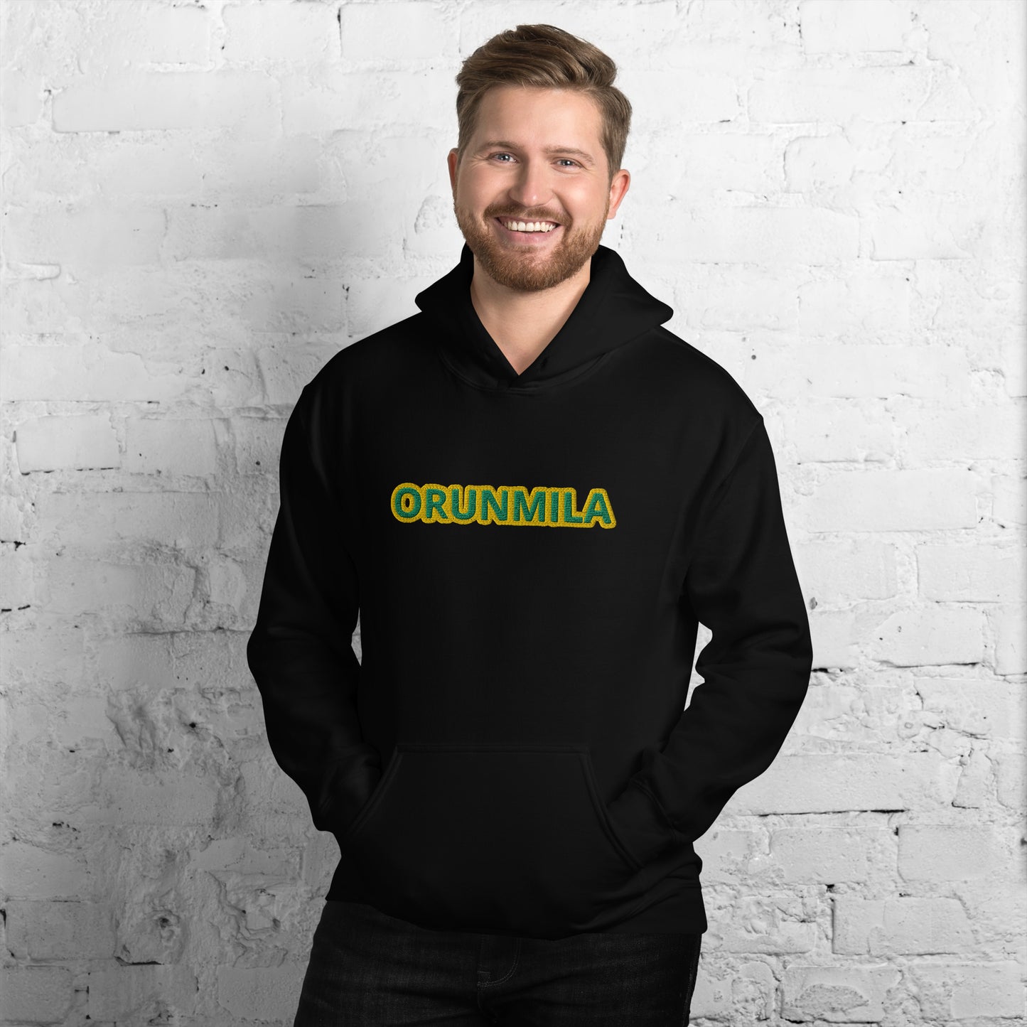 Egbe Iré Àwo Logo IFA Lucumi Orunmila embroidered Unisex Hoodie