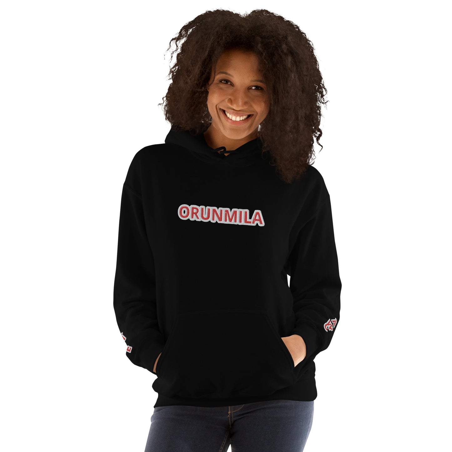 Egbe Iré ÀWO Logo Orunmila embroidered Aje 4 Unisex Hoodie