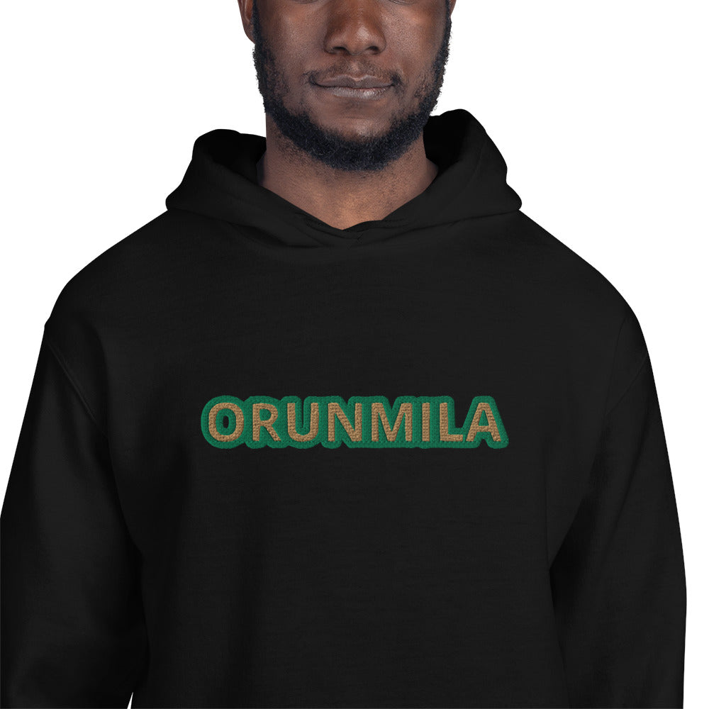 Egbe Iré ÀWO Logo Orunmila embroidered IFA Isese Reverse Unisex Hoodie