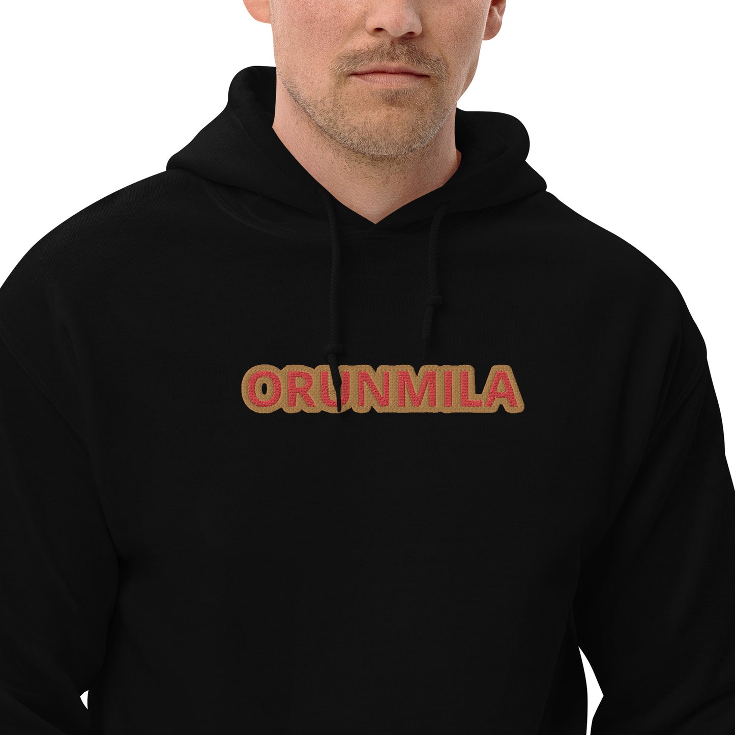 Egbe Ire Awo Logo Orunmila embroidered IFA Isese Red/Gold Unisex Hoodie