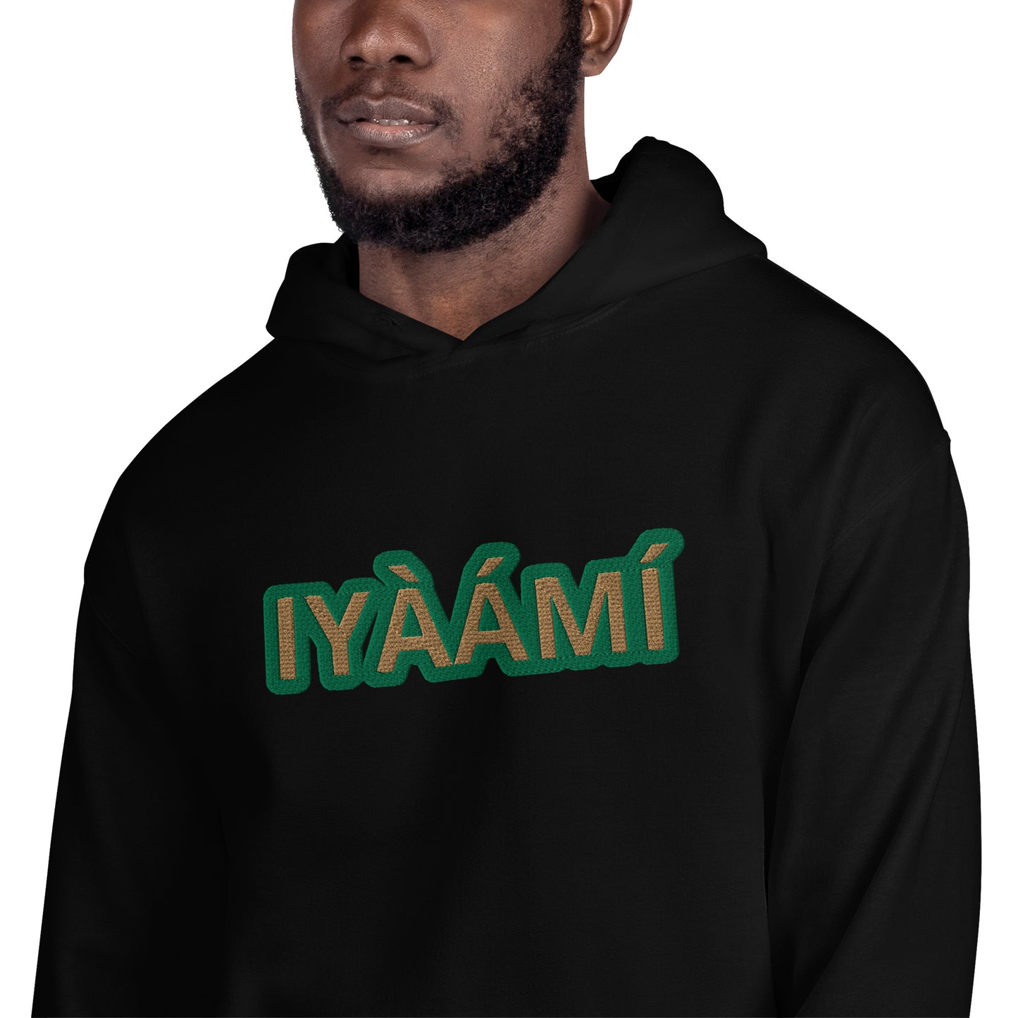 Egbe Iré ÀWO Logo Iyaami Ájé embroidered IFA Awo  Isese Reverse Hoodie