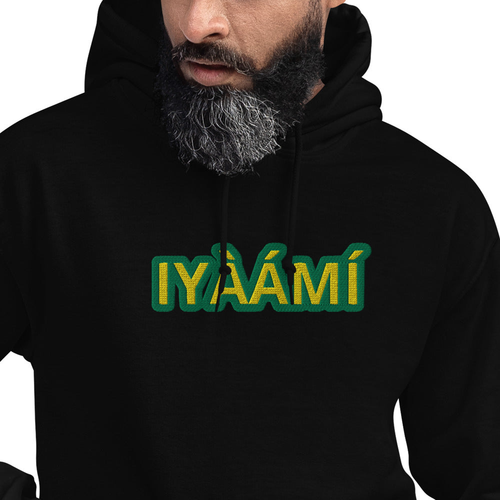 Egbe Iré ÀWO Logo Iyaami Ájé embroidered IFA Awo Lucumi Reverse Unisex Hoodie