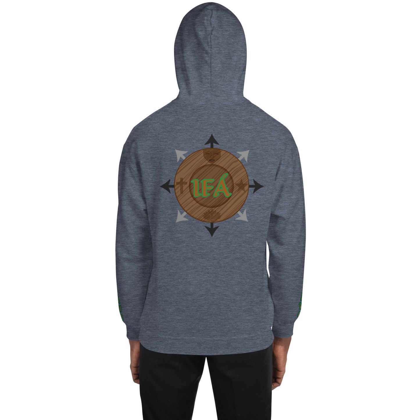 Egbe Iré ÀWO Logo Orunmila embroidered IFA Isese Reverse Unisex Hoodie