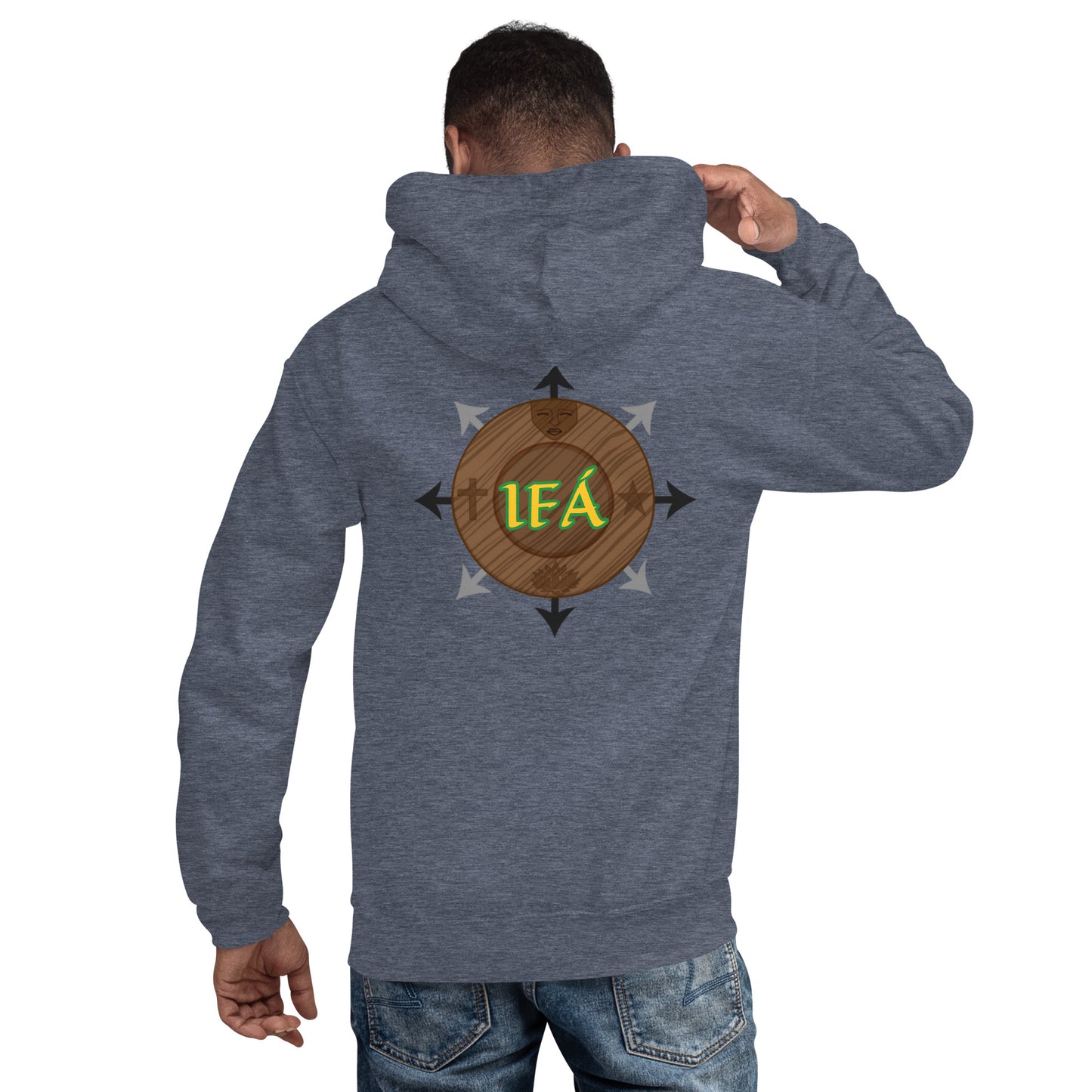 Egbe Iré ÀWO Logo Iyaami Ájé embroidered IFA Awo Lucumi Reverse Unisex Hoodie