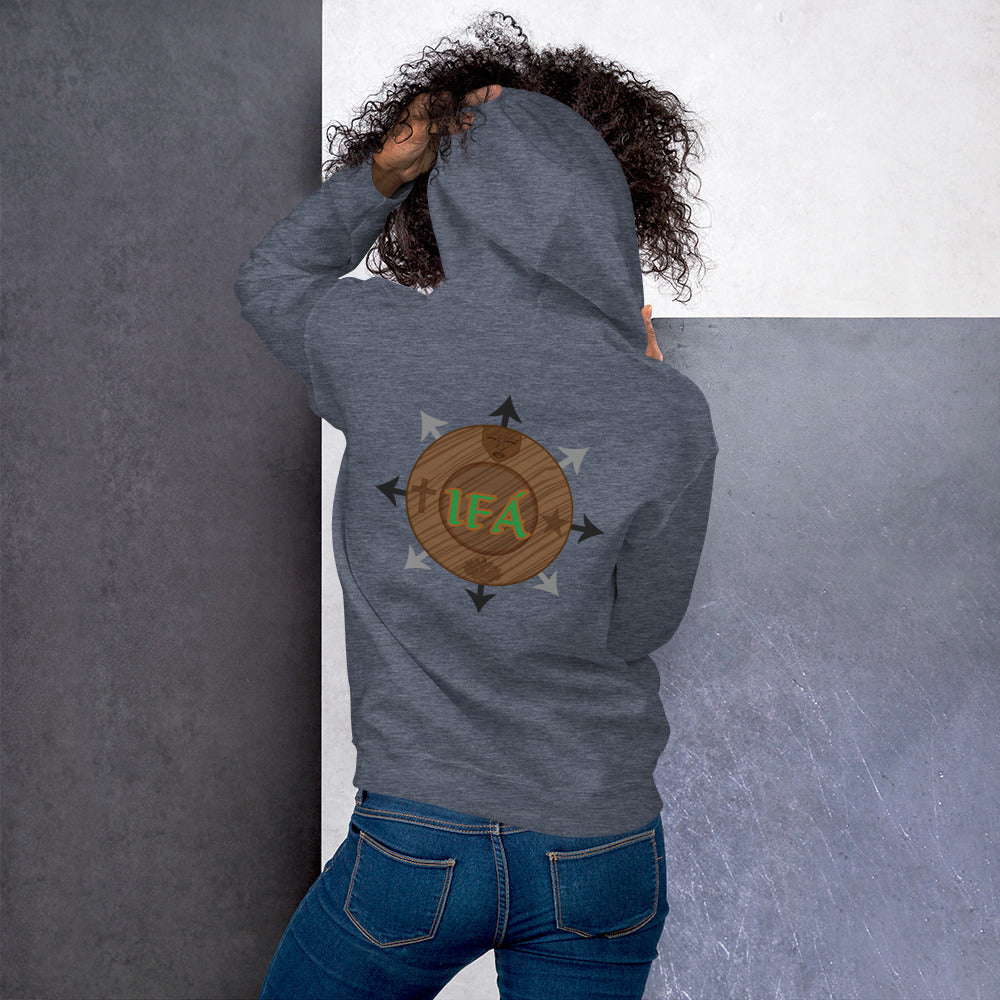 Egbe Iré ÀWO Logo Iyaami Ájé embroidered IFA Awo  Isese Hoodie