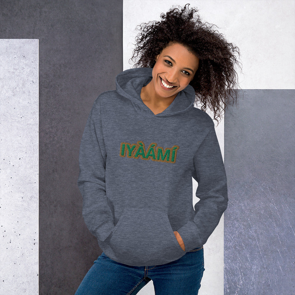 Egbe Iré ÀWO Logo Iyaami Ájé embroidered IFA Awo  Isese Hoodie