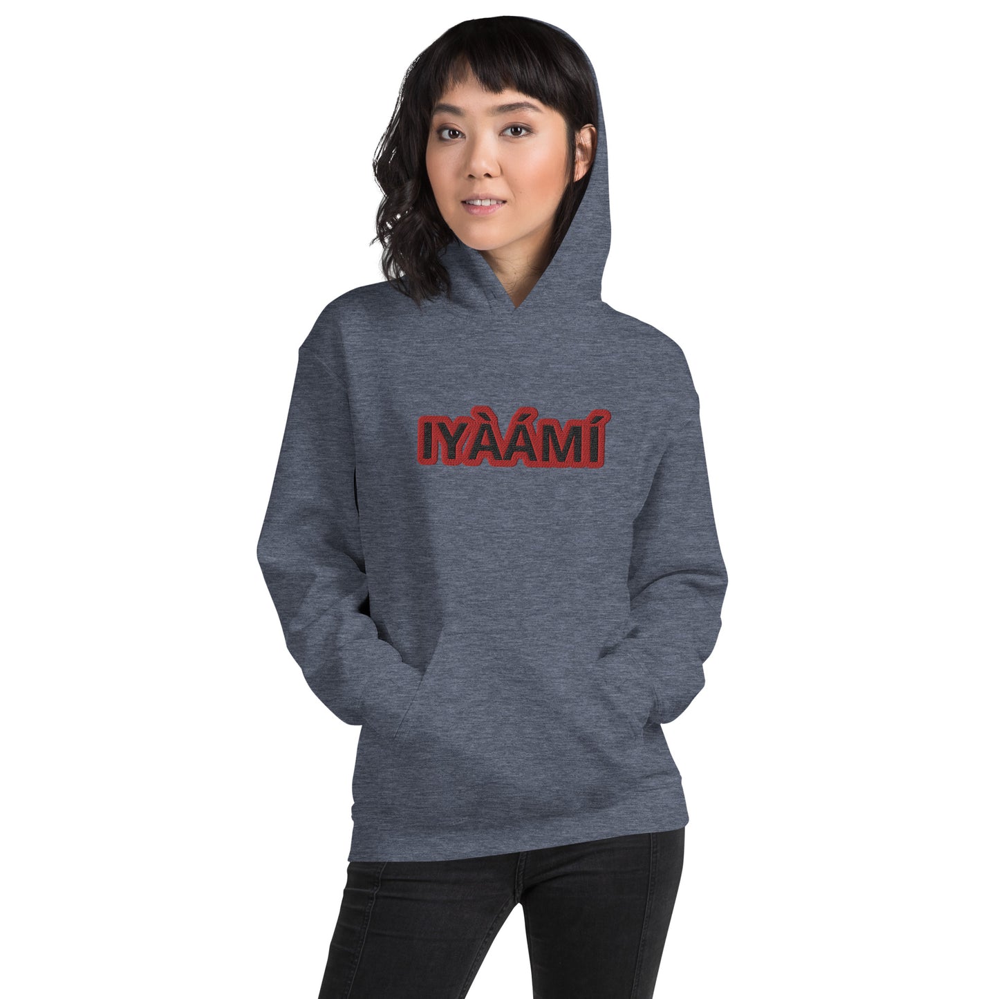 Egbe Iré ÀWO Logo Iyaami embroidered Aje 5 Unisex Hoodie