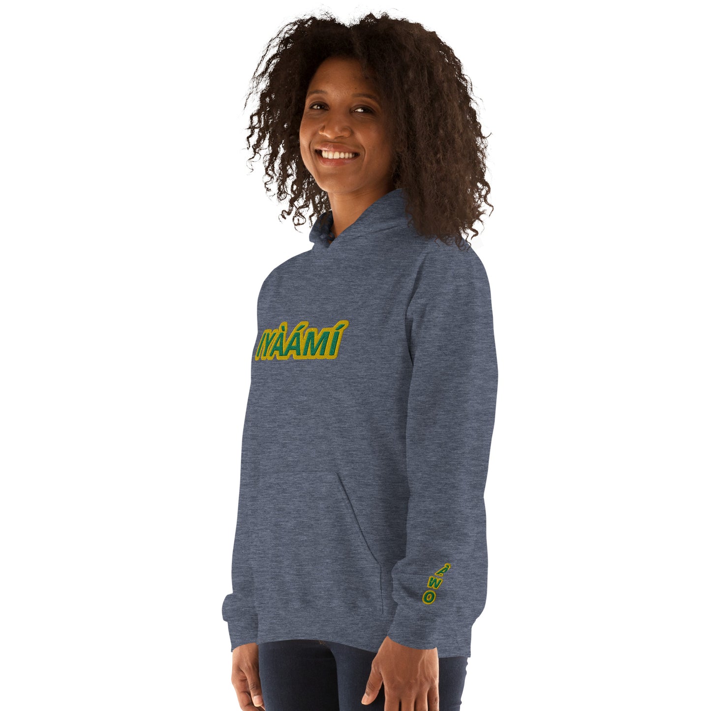 Egbe Iré ÀWO Logo Iyaami Ájé embroidered IFA Awo Lucumi Unisex Hoodie