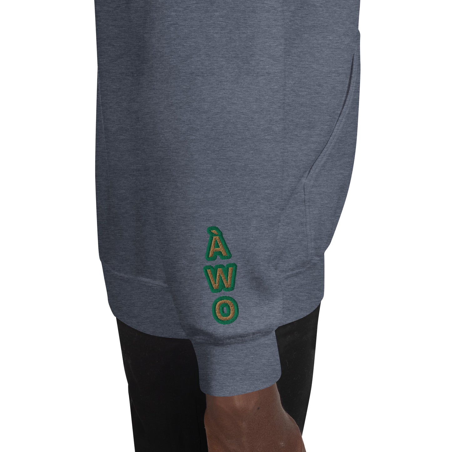 Egbe Iré ÀWO Logo Orunmila embroidered IFA Isese Reverse Unisex Hoodie