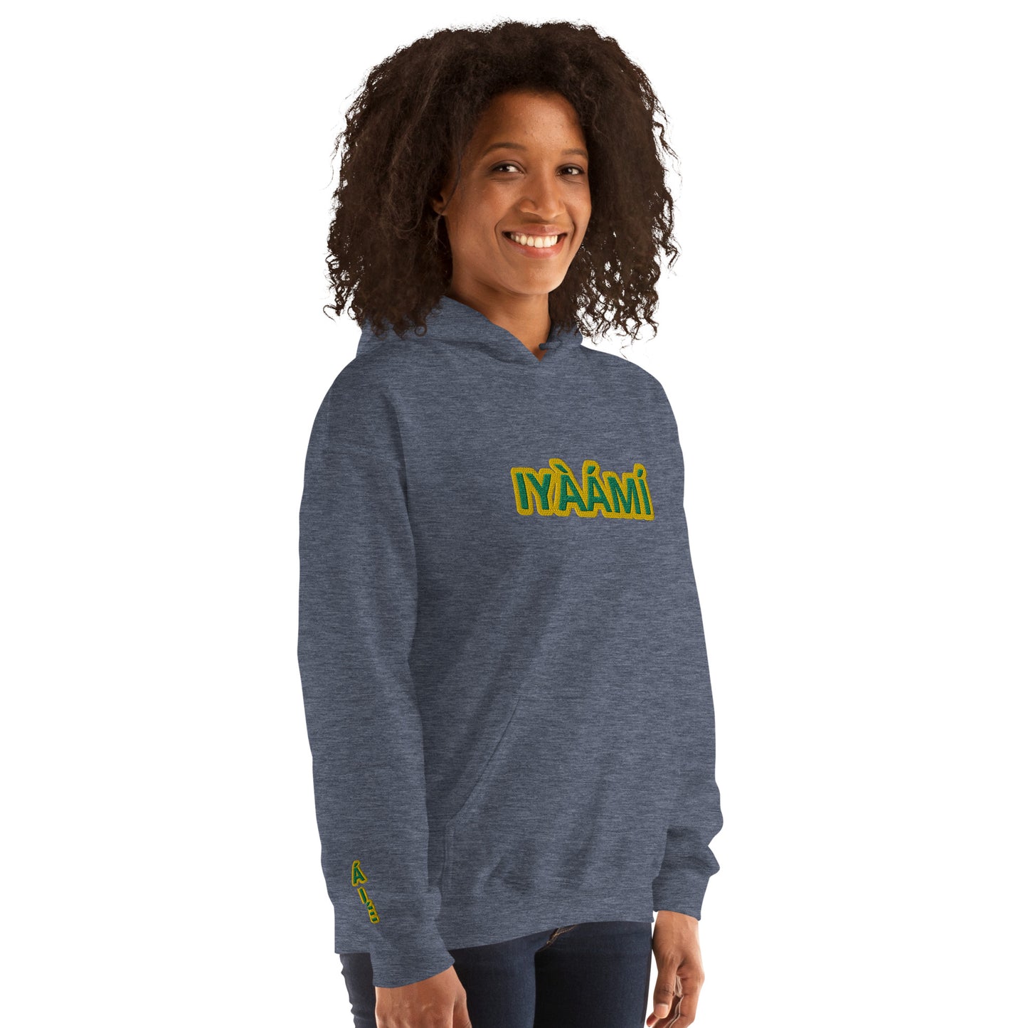 Egbe Iré ÀWO Logo Iyaami Ájé embroidered IFA Awo Lucumi Unisex Hoodie