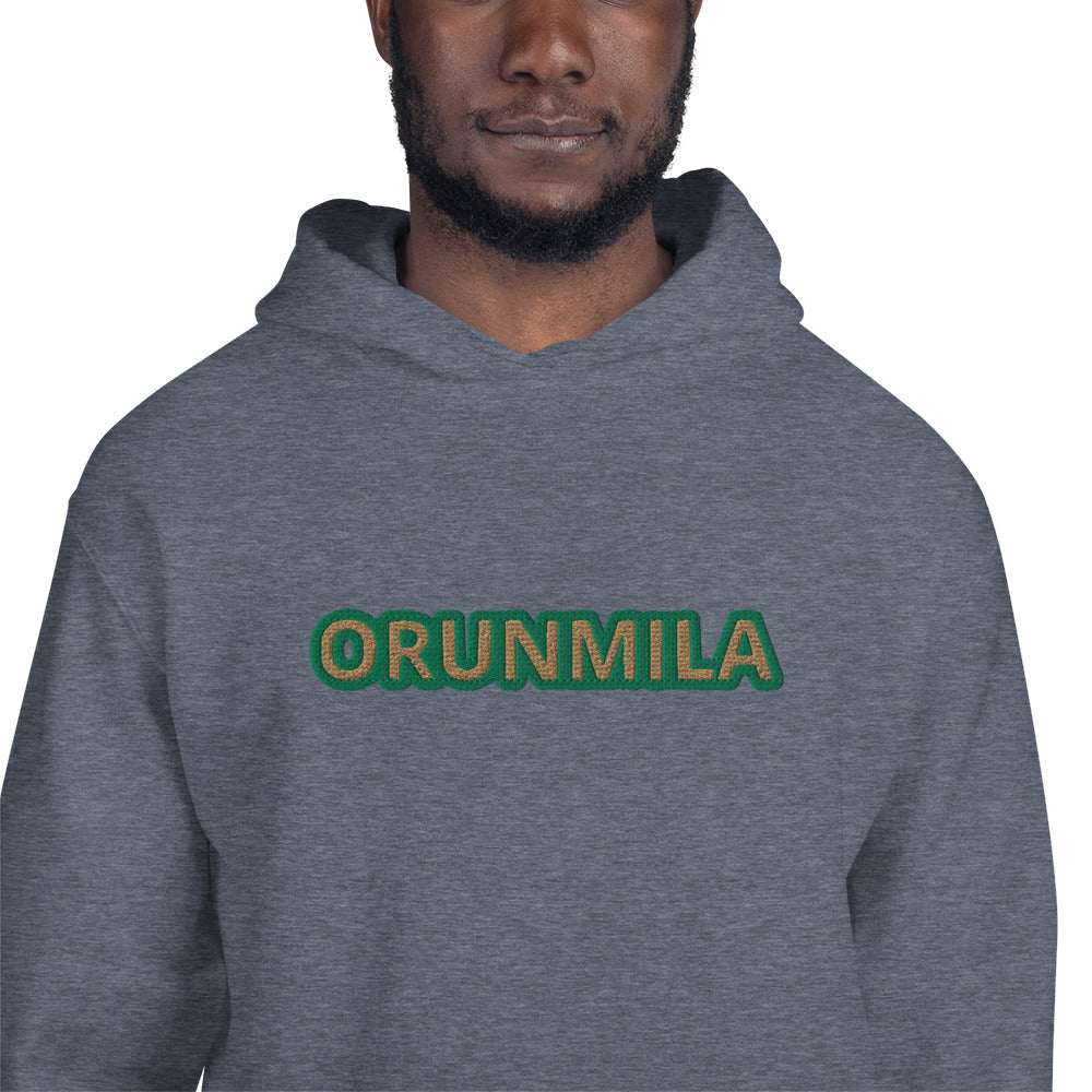 Egbe Iré ÀWO Logo Orunmila embroidered IFA Isese Reverse Unisex Hoodie