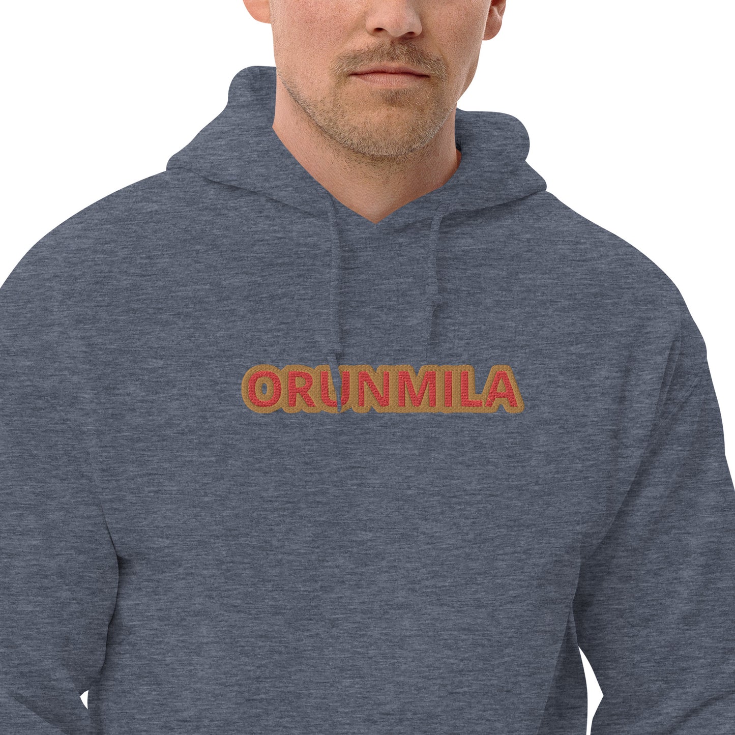 Egbe Ire Awo Logo Orunmila embroidered IFA Isese Red/Gold Unisex Hoodie