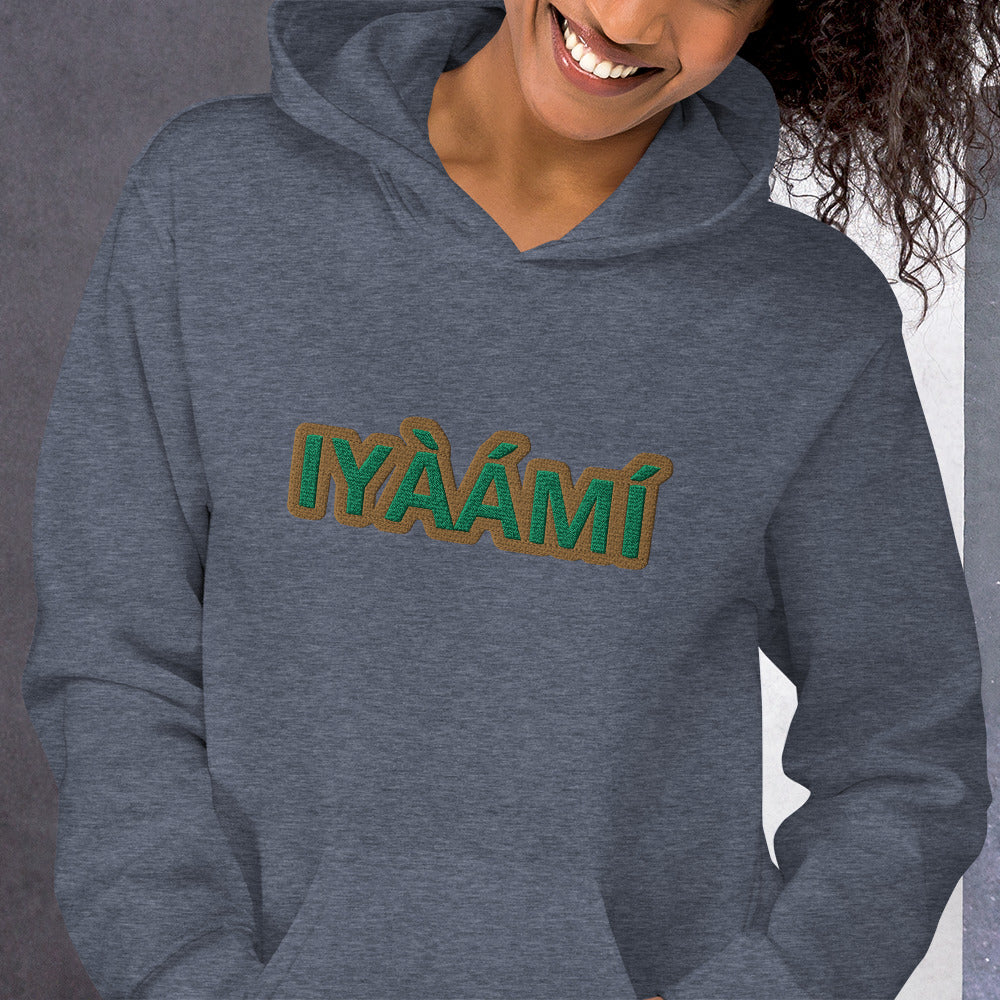 Egbe Iré ÀWO Logo Iyaami Ájé embroidered IFA Awo  Isese Hoodie