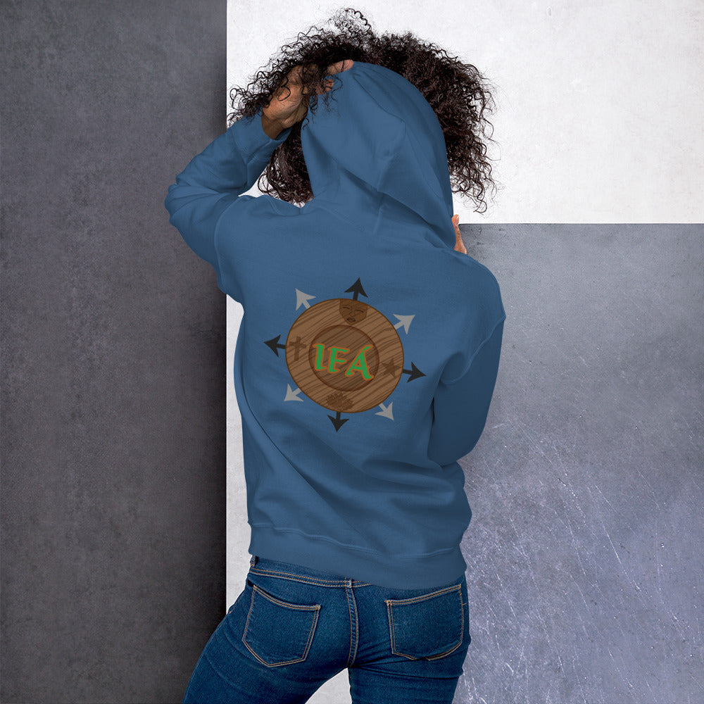 Egbe iré awo logo embroidered Orunmila IFA Isese Unisex Hoodie