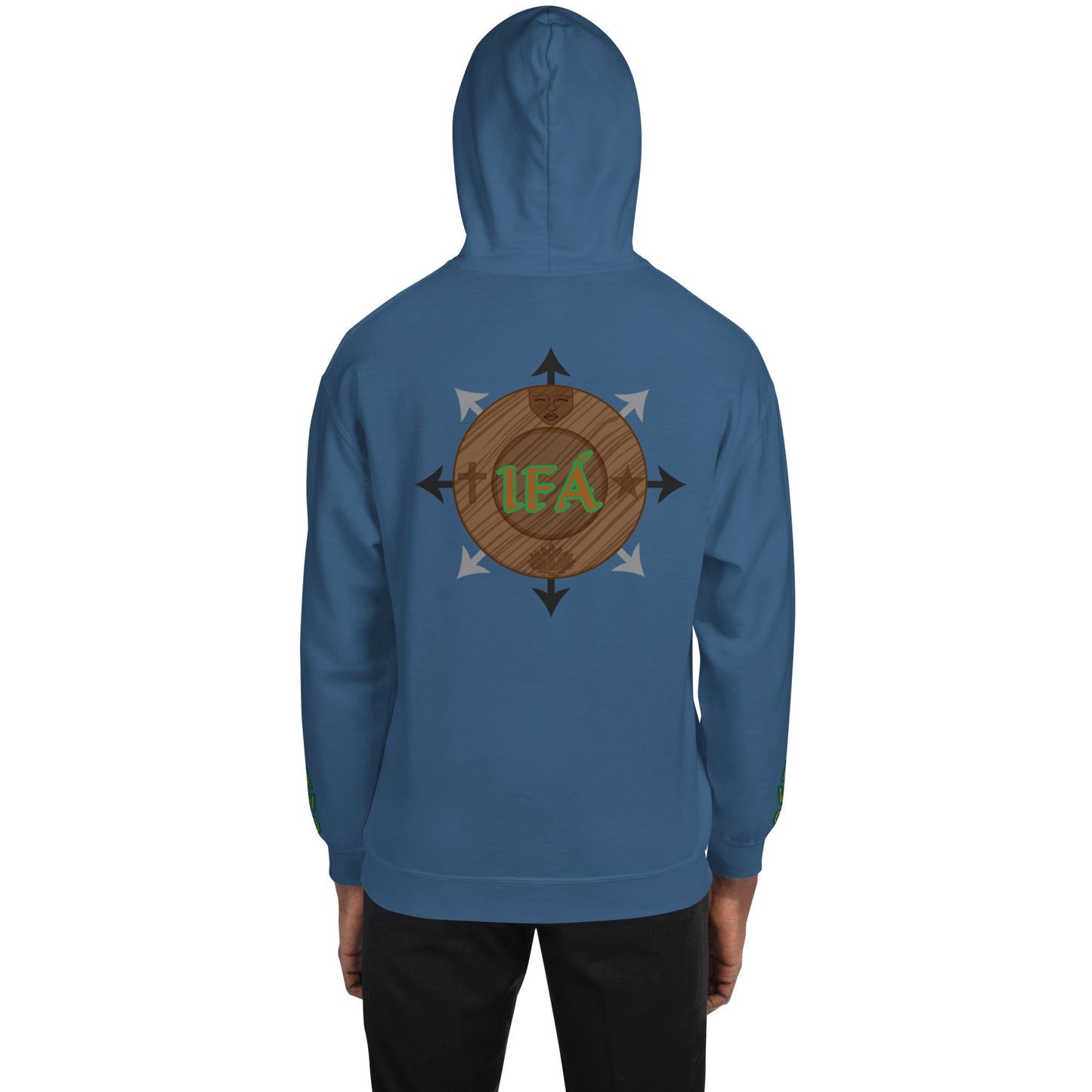 Egbe Iré ÀWO Logo Orunmila embroidered IFA Isese Reverse Unisex Hoodie