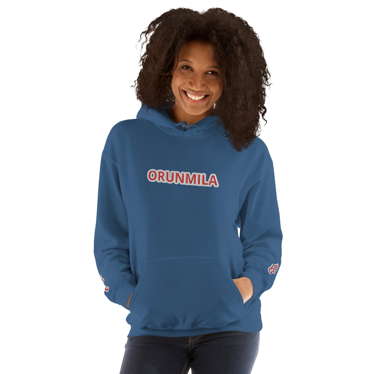 Egbe Iré ÀWO Logo Orunmila embroidered Aje 4 Unisex Hoodie