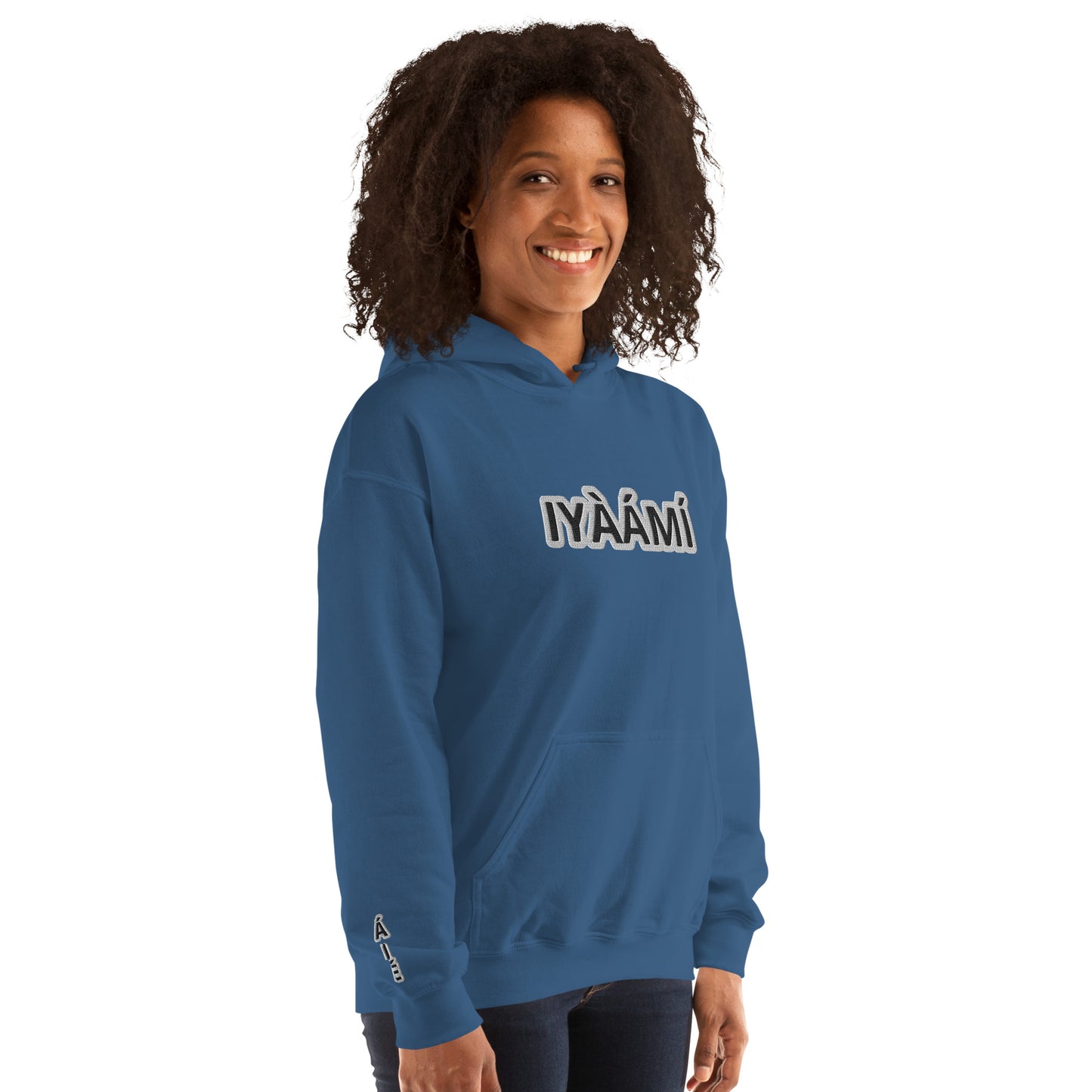 Egbe Iré ÀWO Logo iyaami embroidered Aje 3 Unisex Hoodie