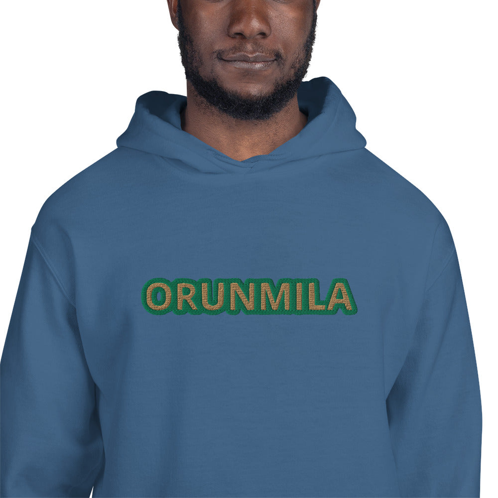 Egbe Iré ÀWO Logo Orunmila embroidered IFA Isese Reverse Unisex Hoodie