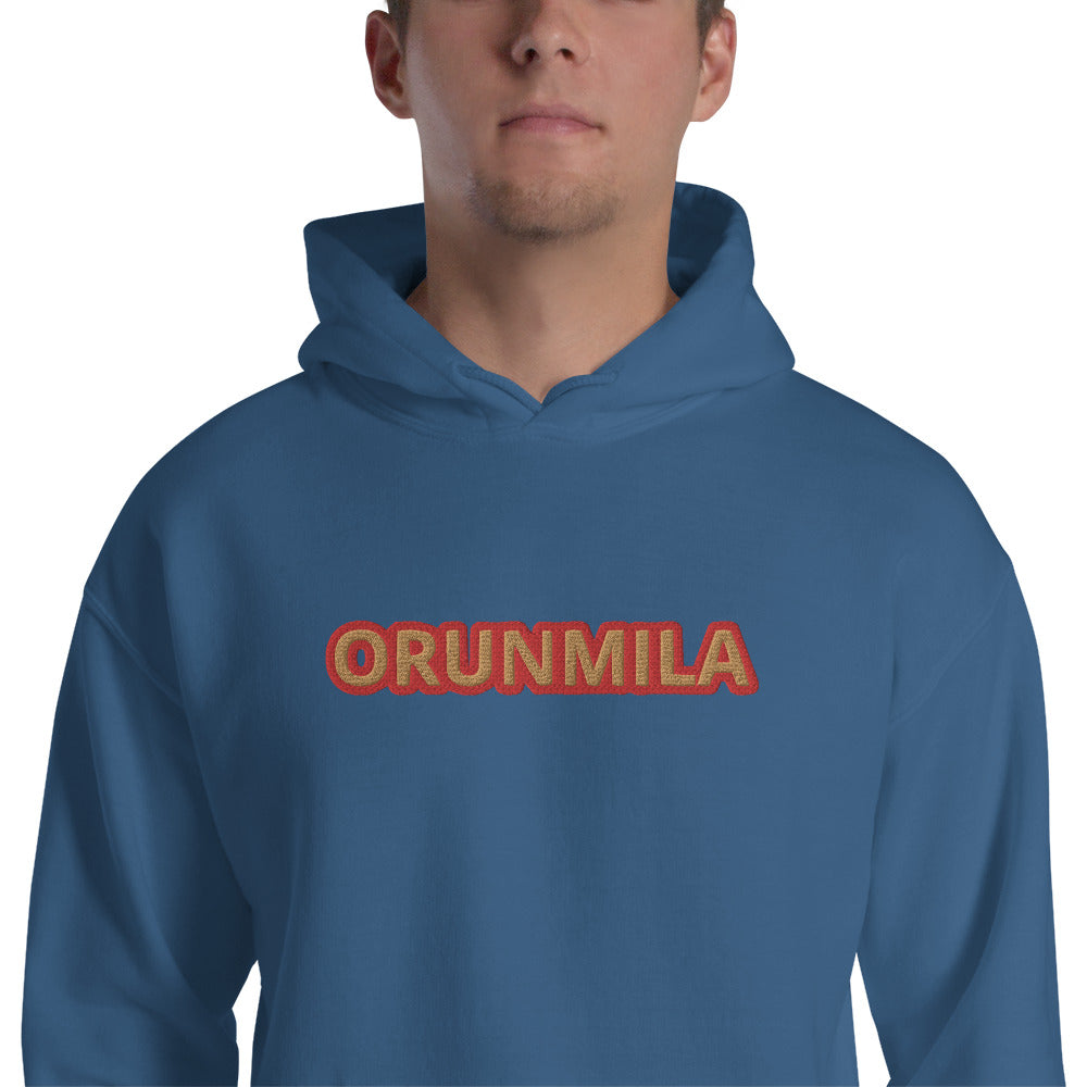 Egbe Iré ÀWO Logo Orunmila embroidered IFA  Gold/Red Unisex Hoodie