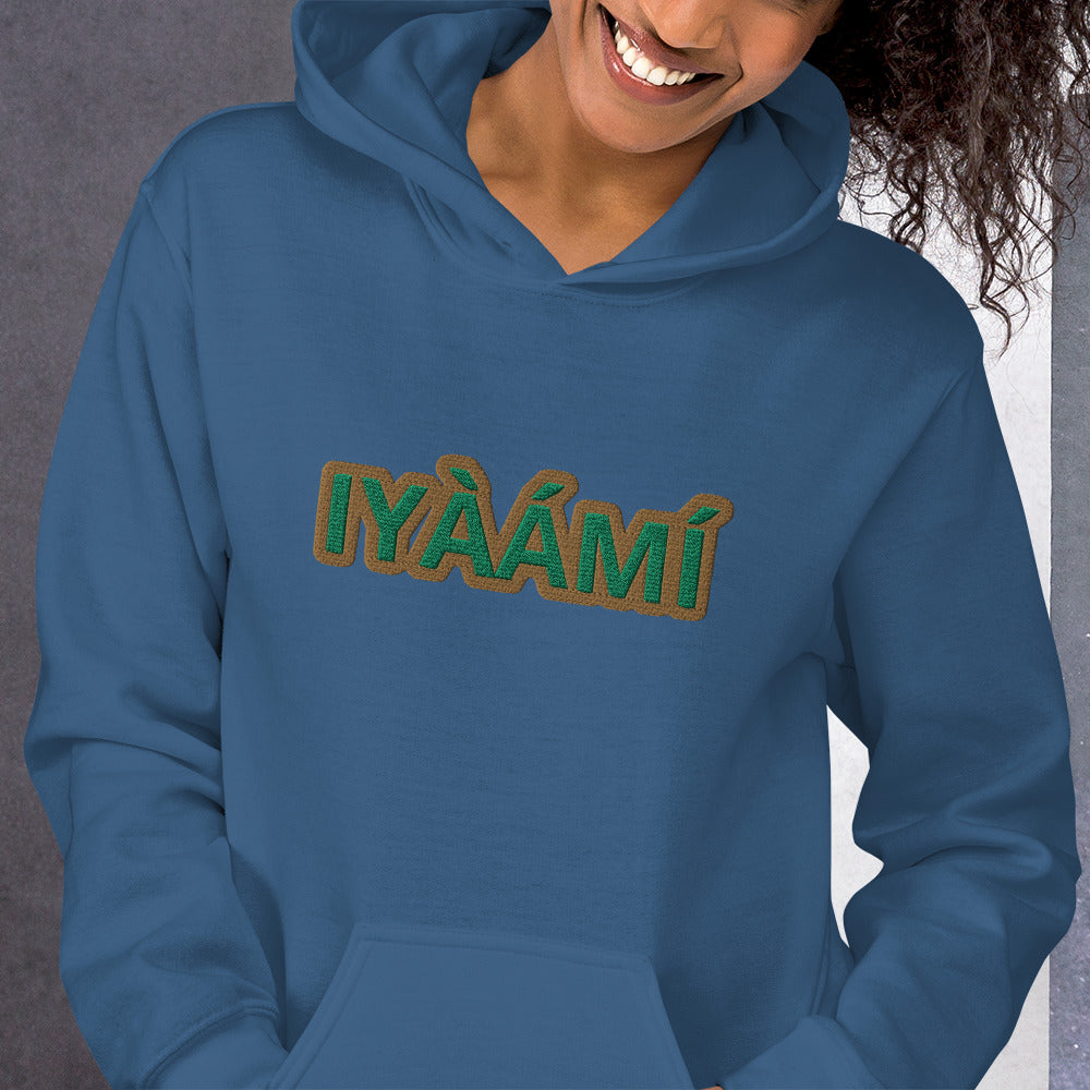 Egbe Iré ÀWO Logo Iyaami Ájé embroidered IFA Awo  Isese Hoodie