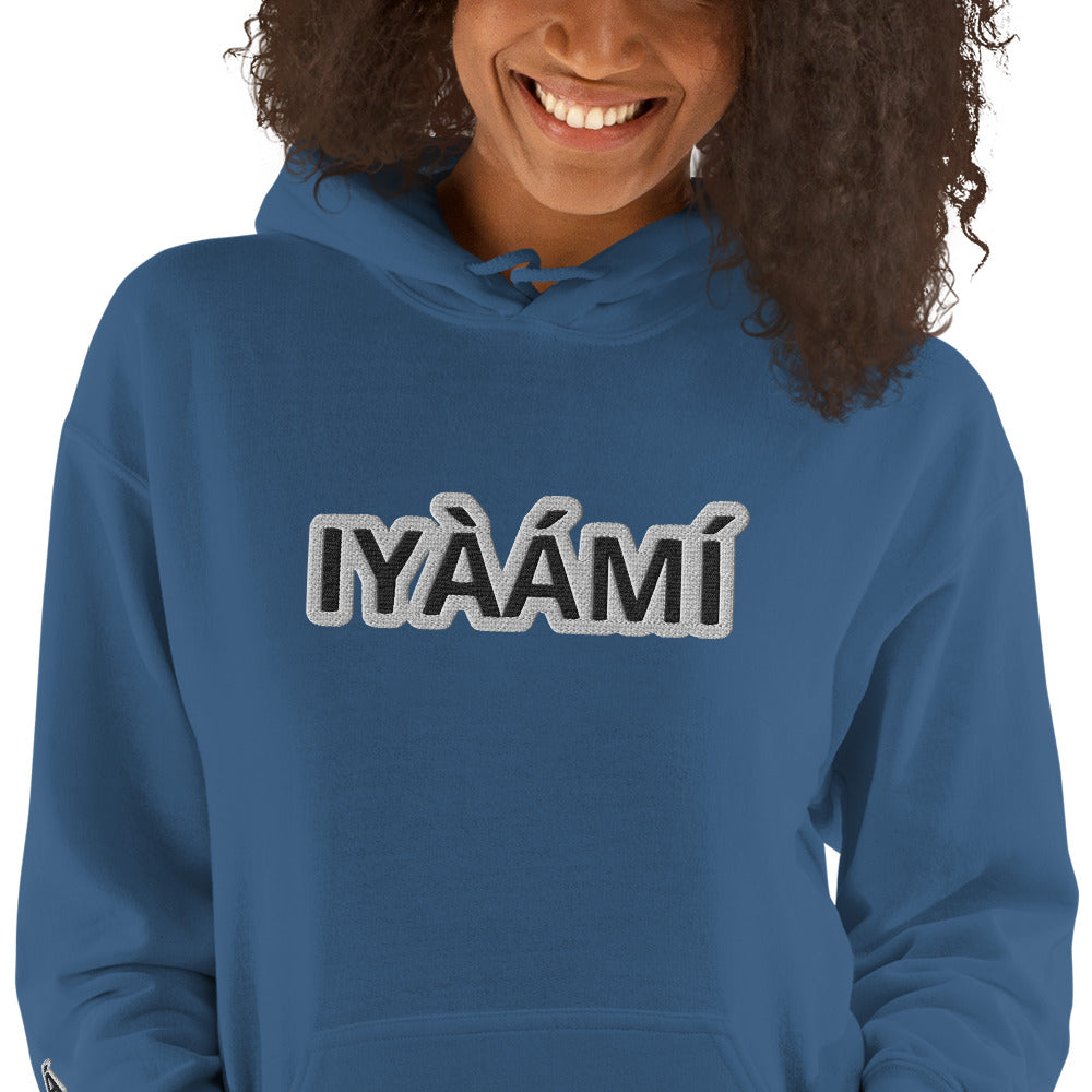 Egbe Iré ÀWO Logo iyaami embroidered Aje 3 Unisex Hoodie