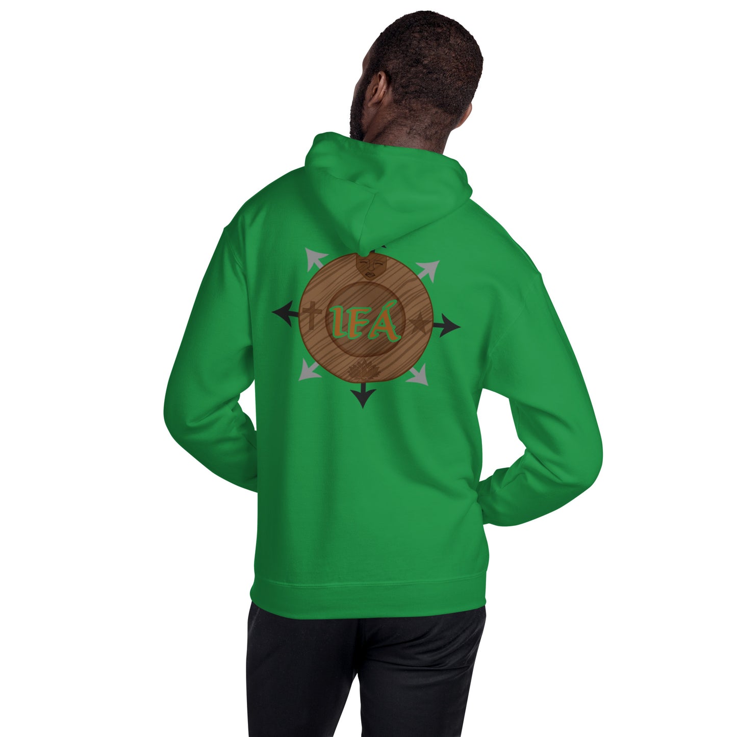 Egbe Iré ÀWO Logo Orunmila embroidered IFA Isese Reverse Unisex Hoodie