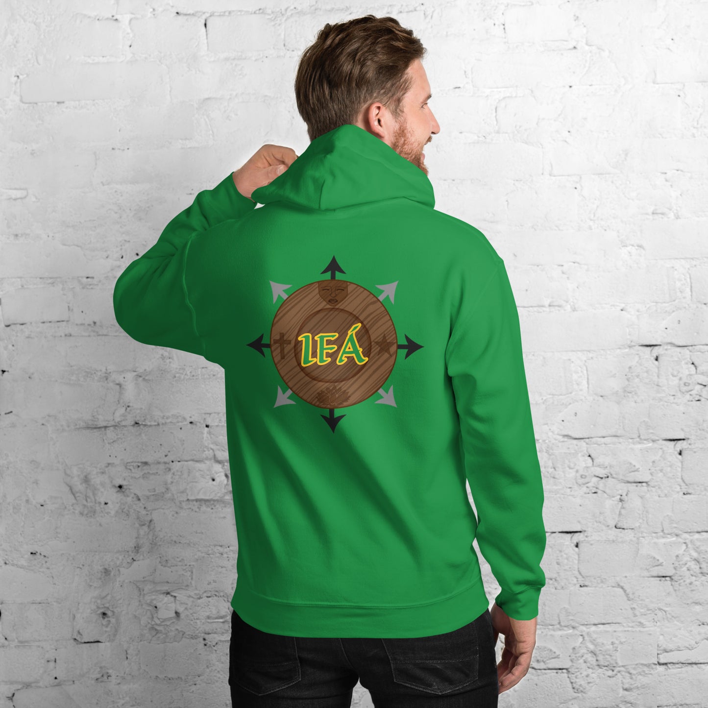 Egbe Iré Àwo Logo IFA Lucumi Orunmila embroidered Unisex Hoodie