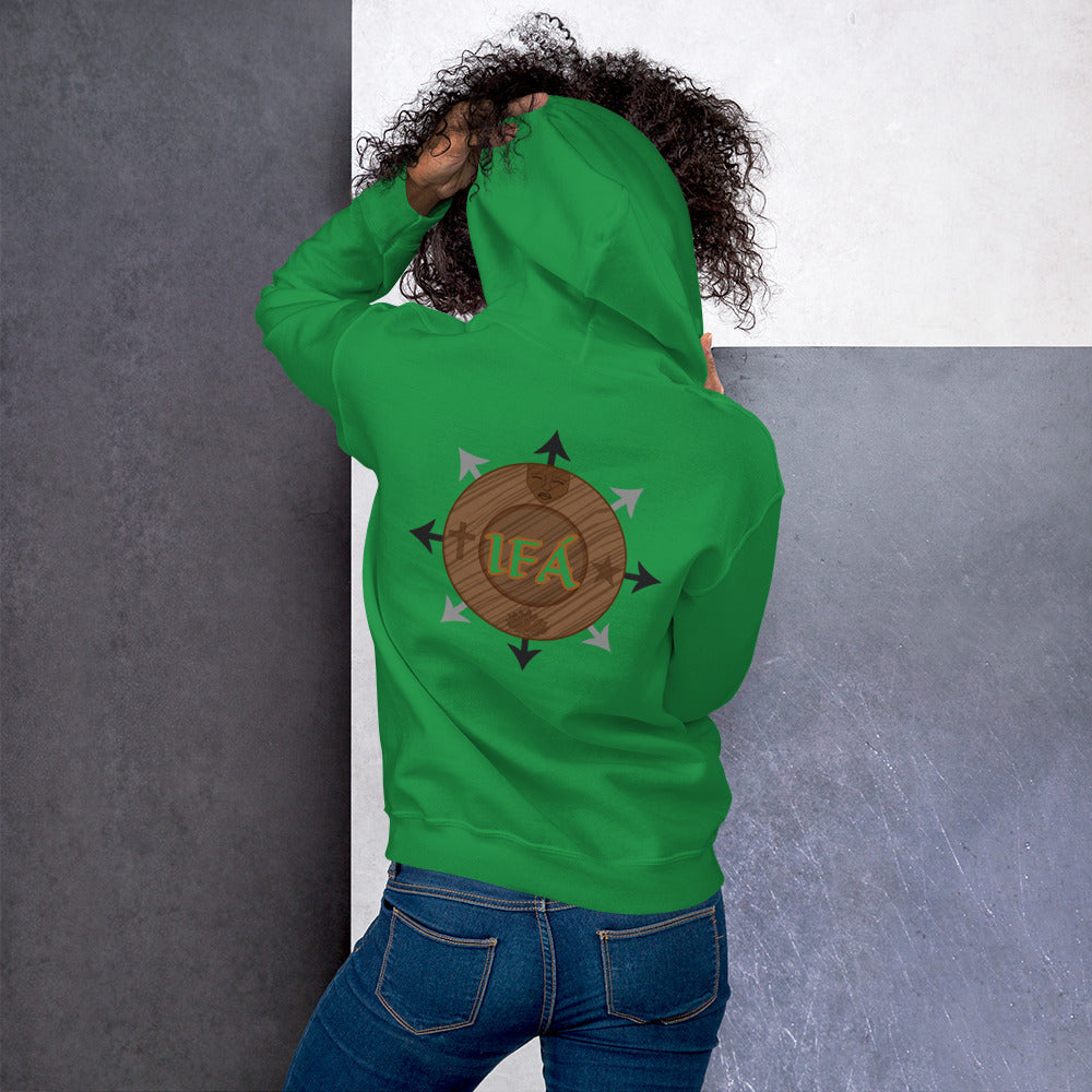 Egbe iré awo logo embroidered Orunmila IFA Isese Unisex Hoodie