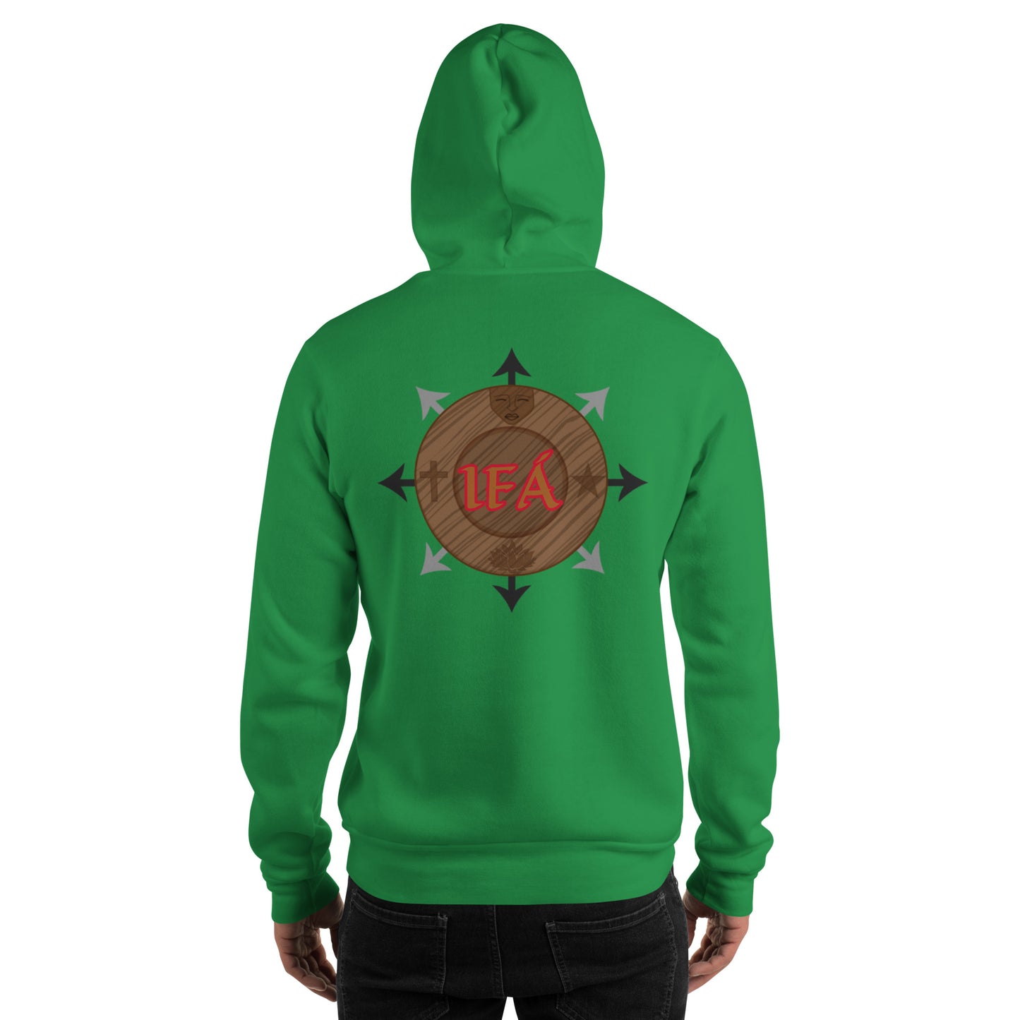 Egbe Iré ÀWO Logo Orunmila embroidered IFA  Gold/Red Unisex Hoodie