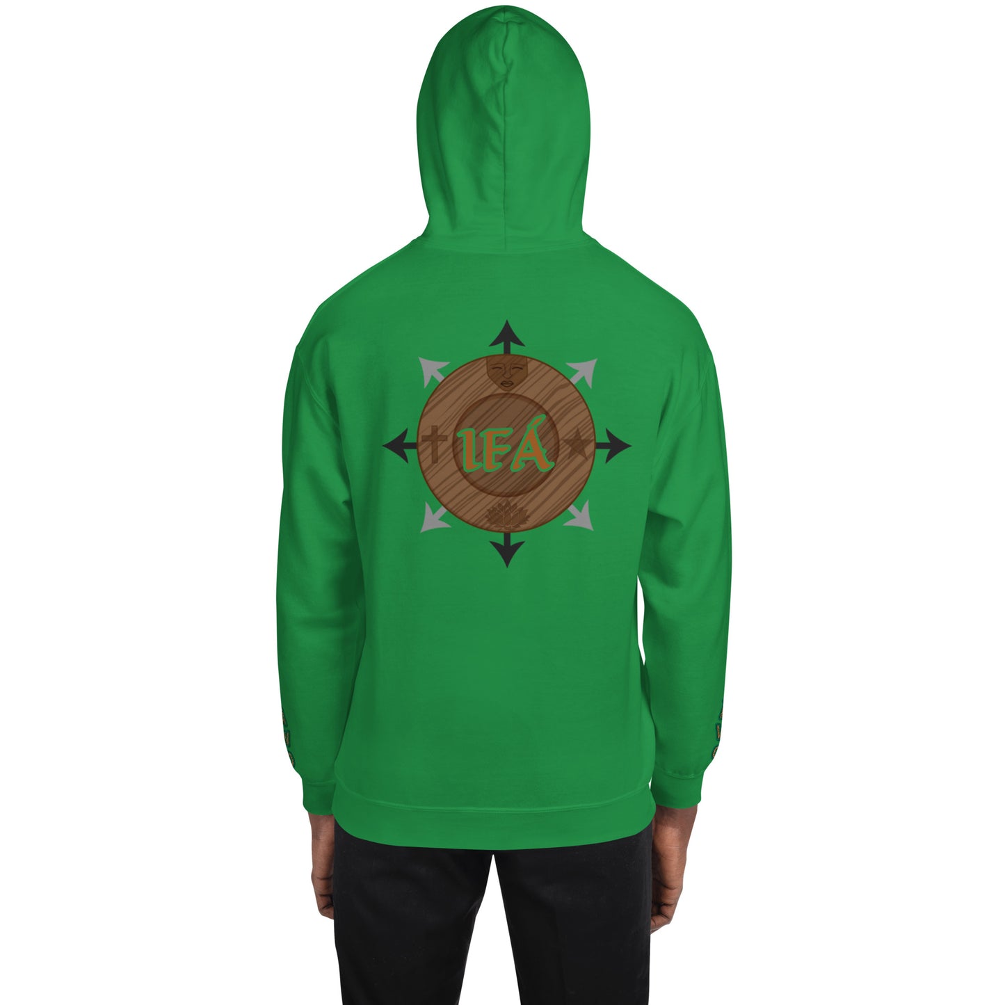 Egbe Iré ÀWO Logo Orunmila embroidered IFA Isese Reverse Unisex Hoodie