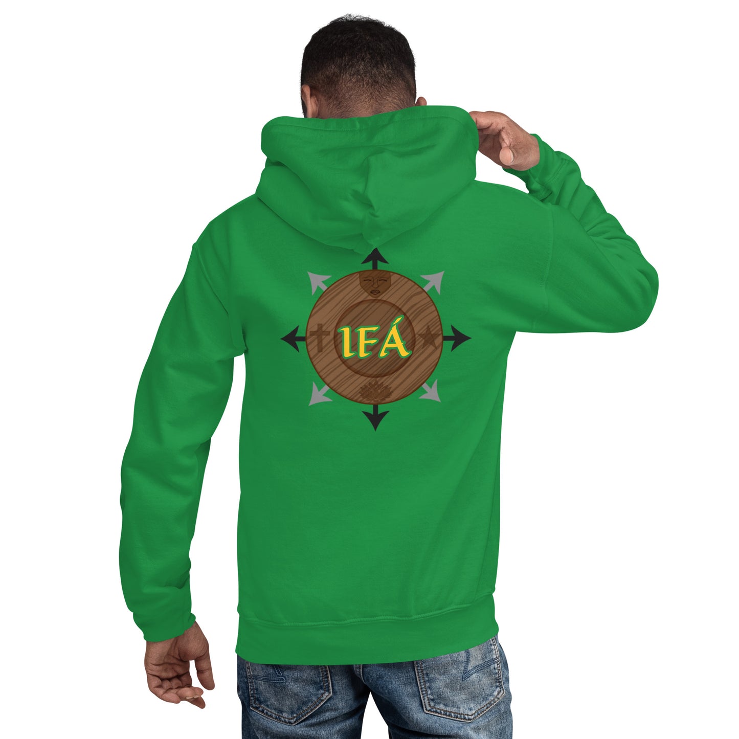 Egbe Iré ÀWO Logo Iyaami Ájé embroidered IFA Awo Lucumi Reverse Unisex Hoodie