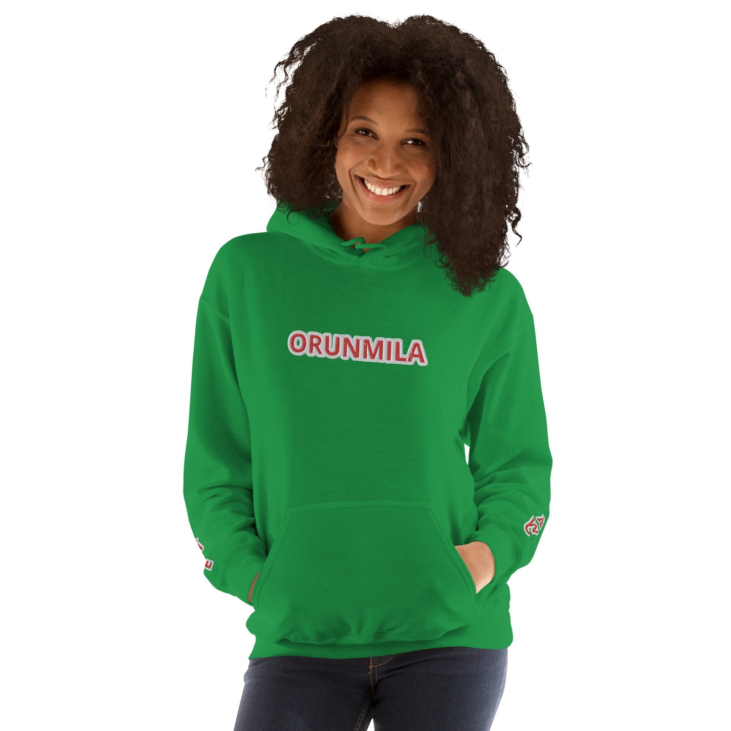 Egbe Iré ÀWO Logo Orunmila embroidered Aje 4 Unisex Hoodie