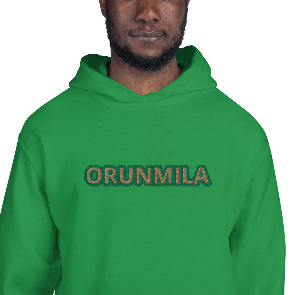 Egbe Iré ÀWO Logo Orunmila embroidered IFA Isese Reverse Unisex Hoodie