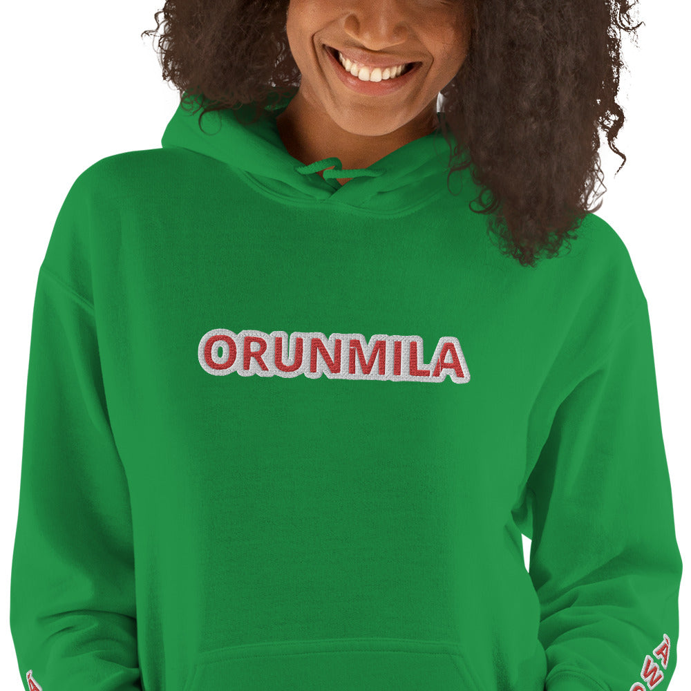 Egbe Iré ÀWO Logo Orunmila embroidered Aje 4 Unisex Hoodie