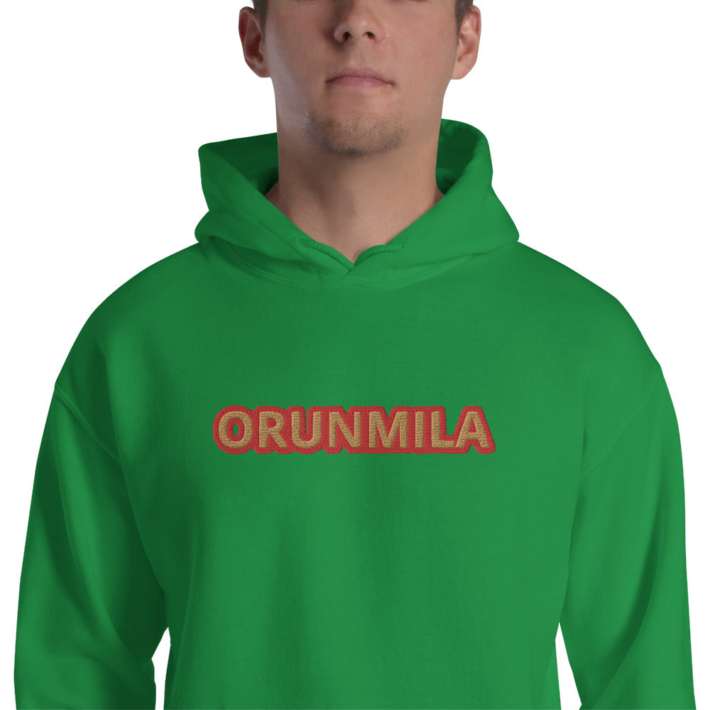 Egbe Iré ÀWO Logo Orunmila embroidered IFA  Gold/Red Unisex Hoodie