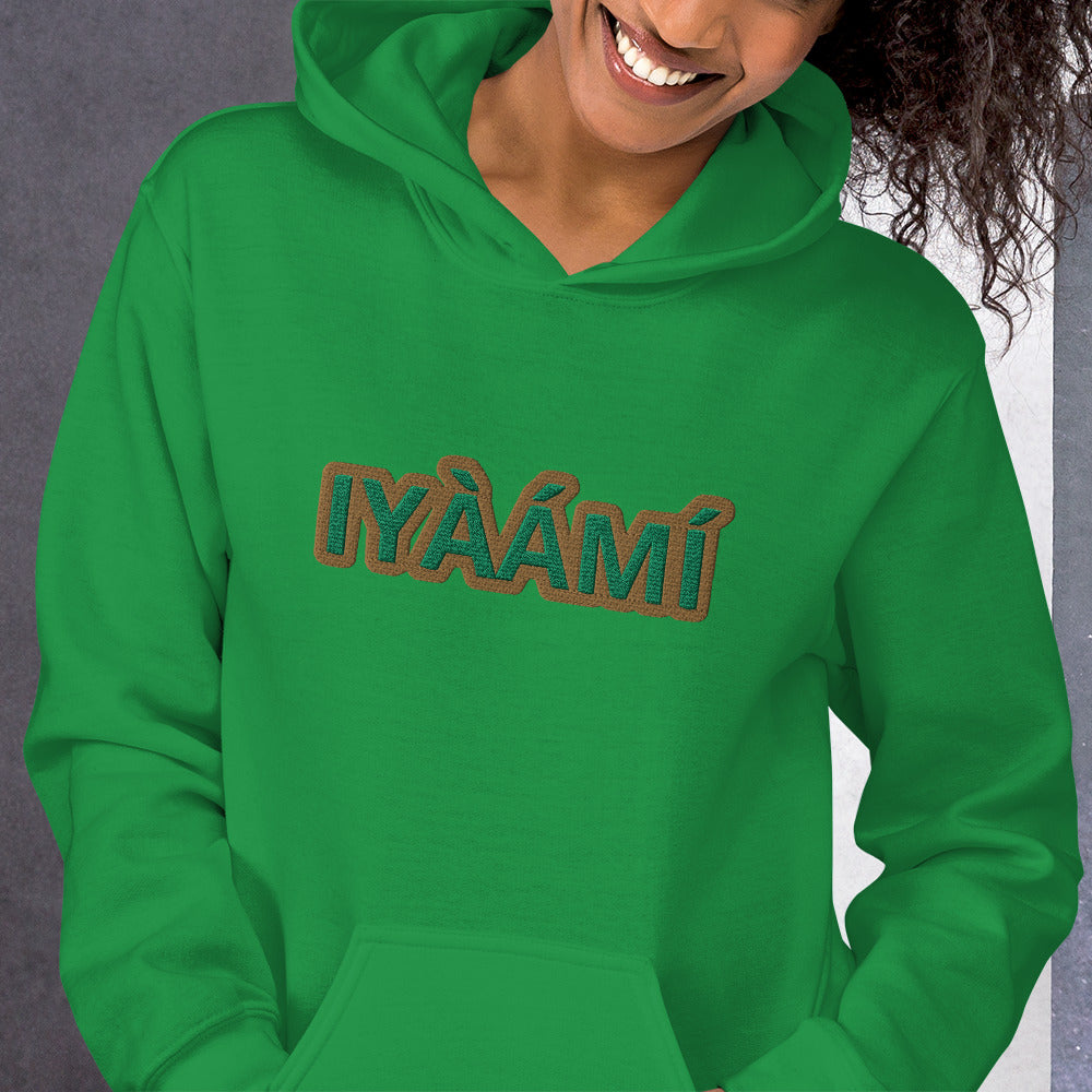 Egbe Iré ÀWO Logo Iyaami Ájé embroidered IFA Awo  Isese Hoodie