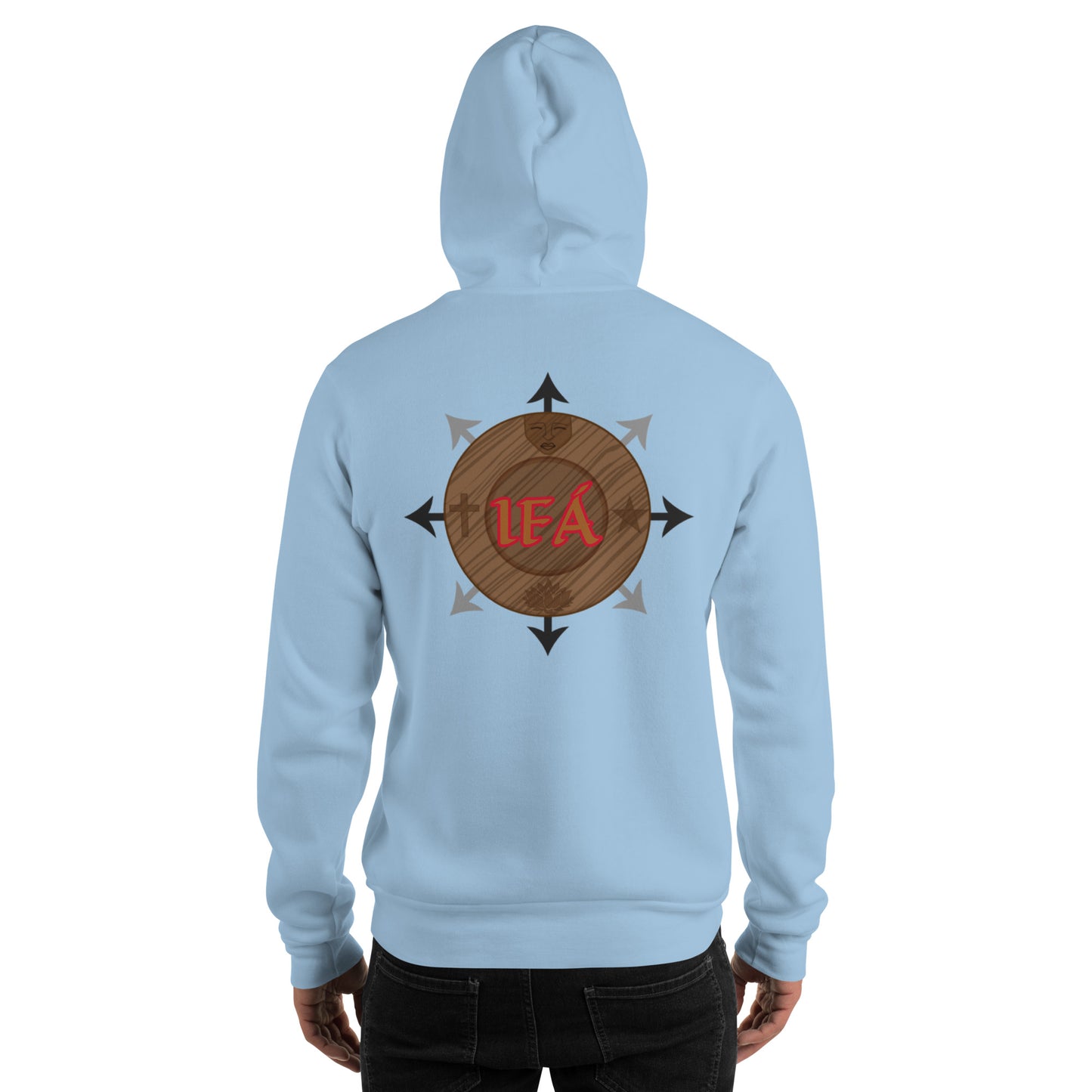 Egbe Iré ÀWO Logo Orunmila embroidered IFA  Gold/Red Unisex Hoodie