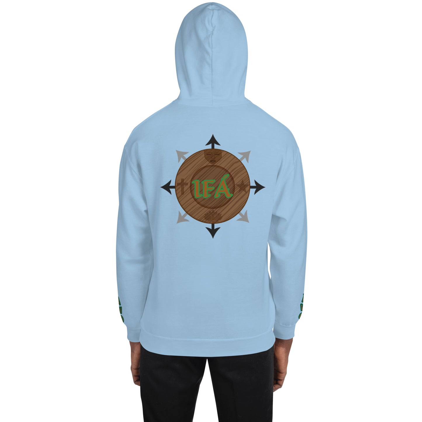 Egbe Iré ÀWO Logo Orunmila embroidered IFA Isese Reverse Unisex Hoodie