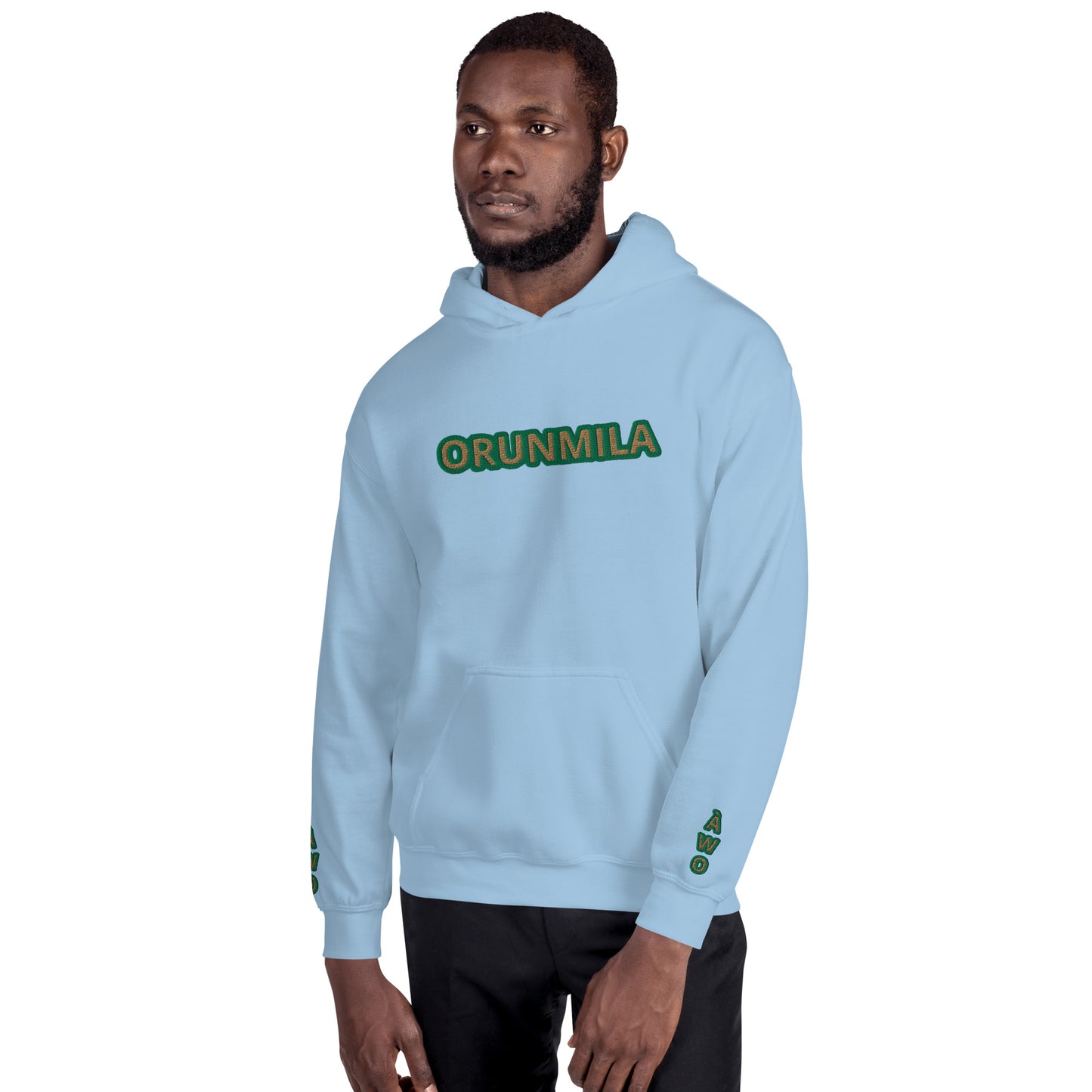 Egbe Iré ÀWO Logo Orunmila embroidered IFA Isese Reverse Unisex Hoodie